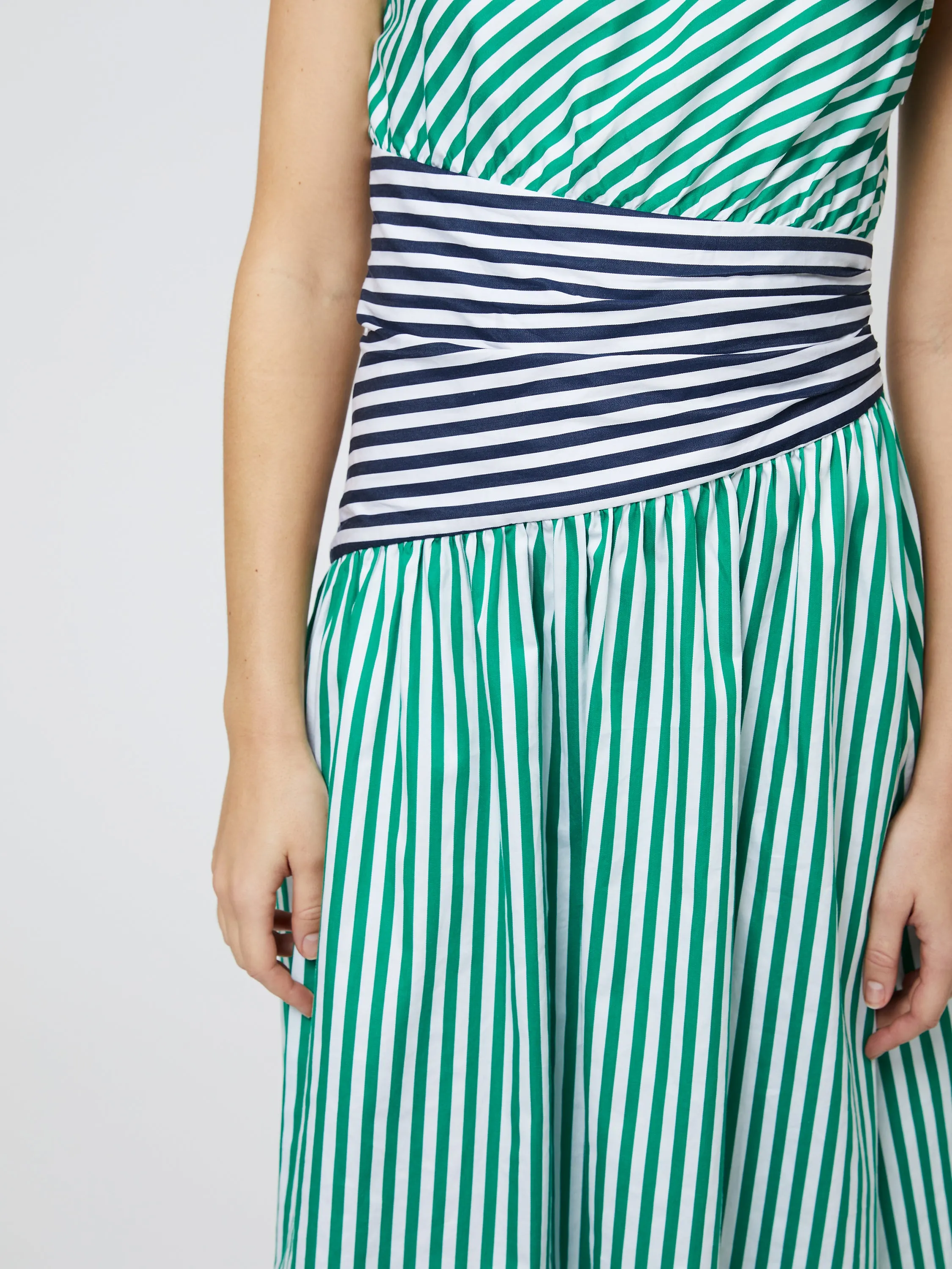 Alexis Cotton One Shoulder Striped Dress