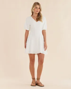 Auguste Puff Sleeve Mini Dress - Ivory