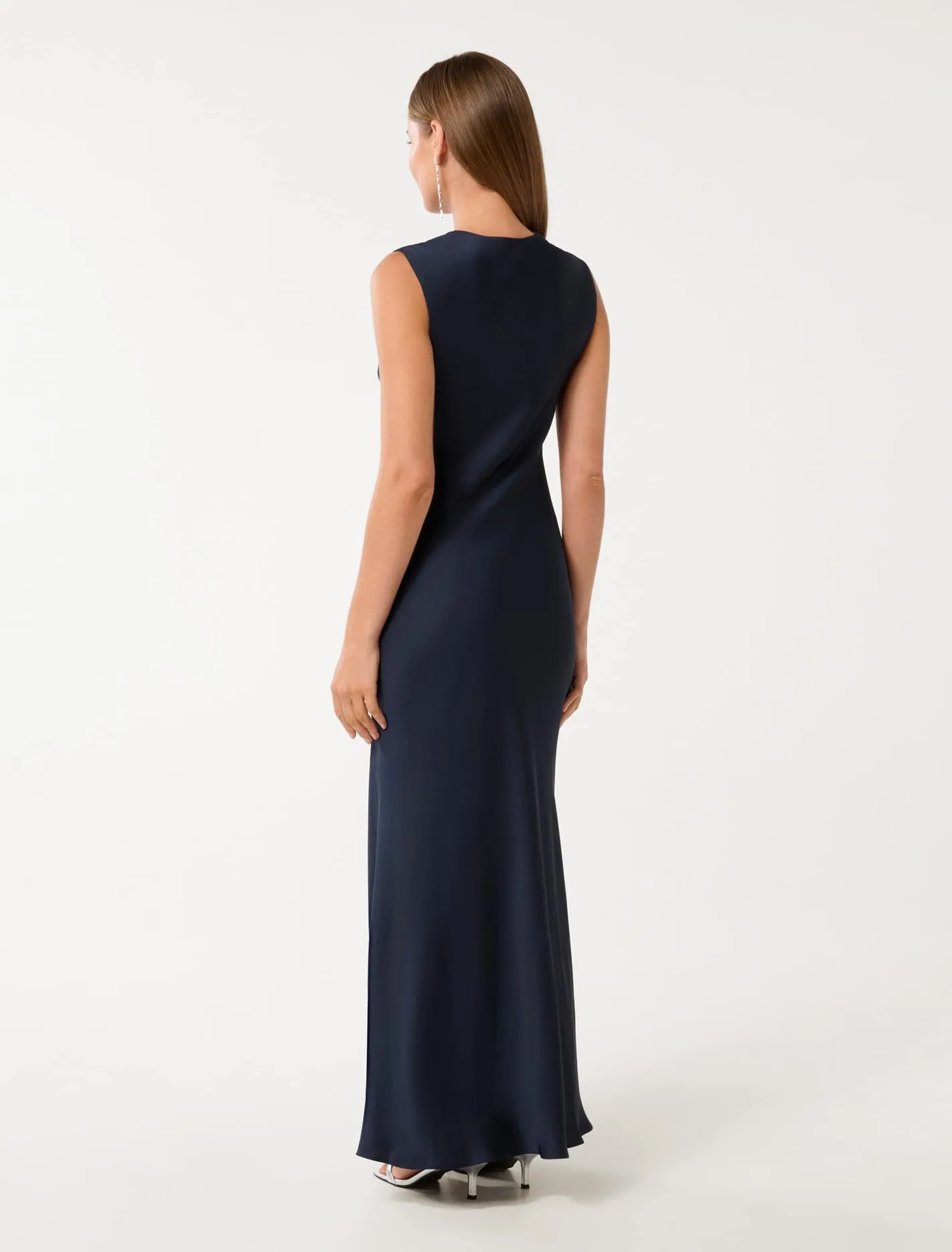 Ava Draped Satin Maxi Dress