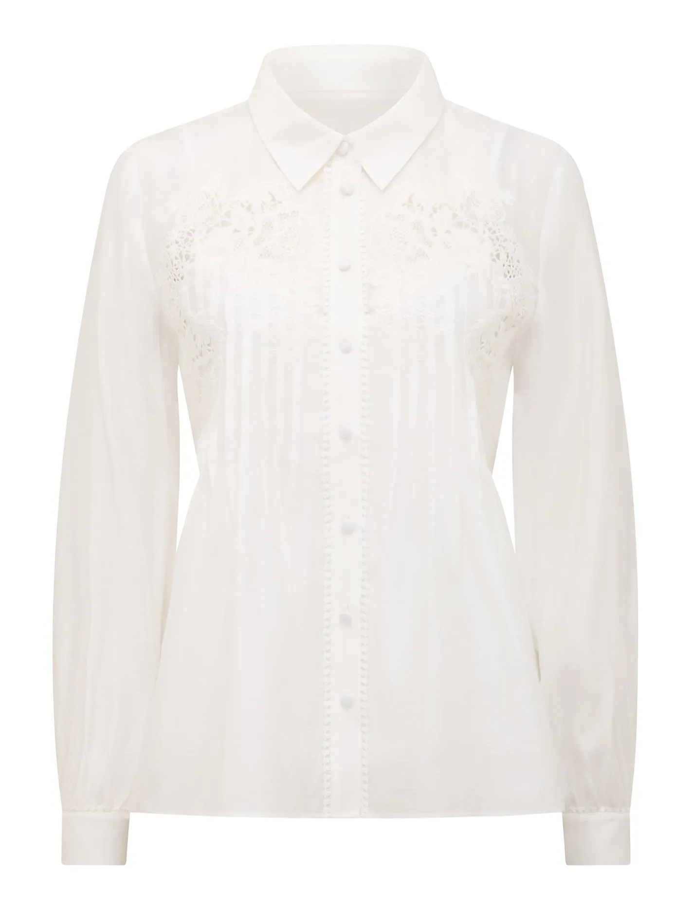 Azura Embroidered Shirt With Tucks