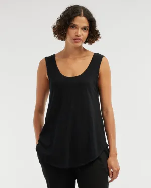 Bailey Rounded Hem Tank - Black