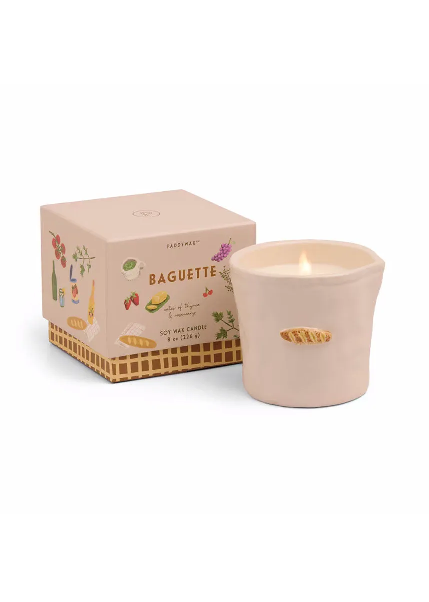 Bistro Baguette Ceramic Candle - Rosemary Thyme - 8oz.