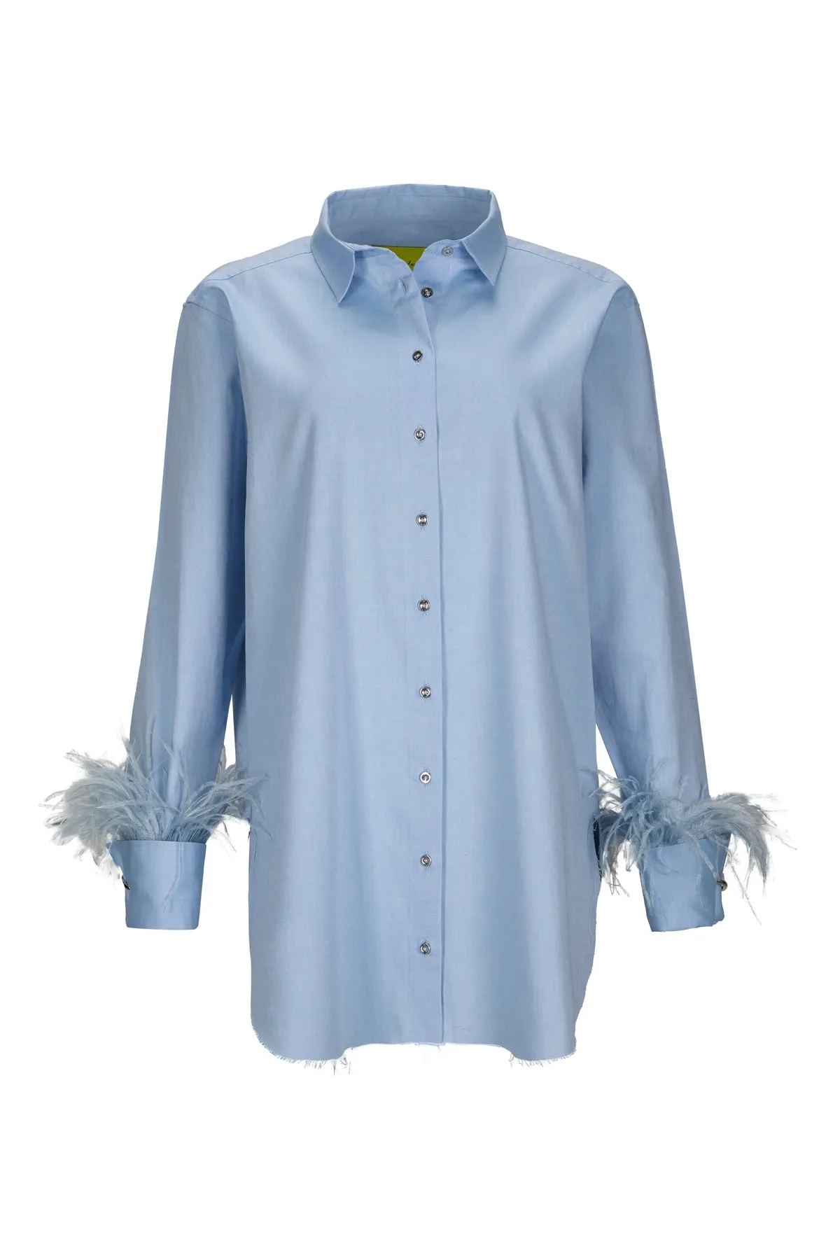 BLUE FEATHER CUFF SHIRT