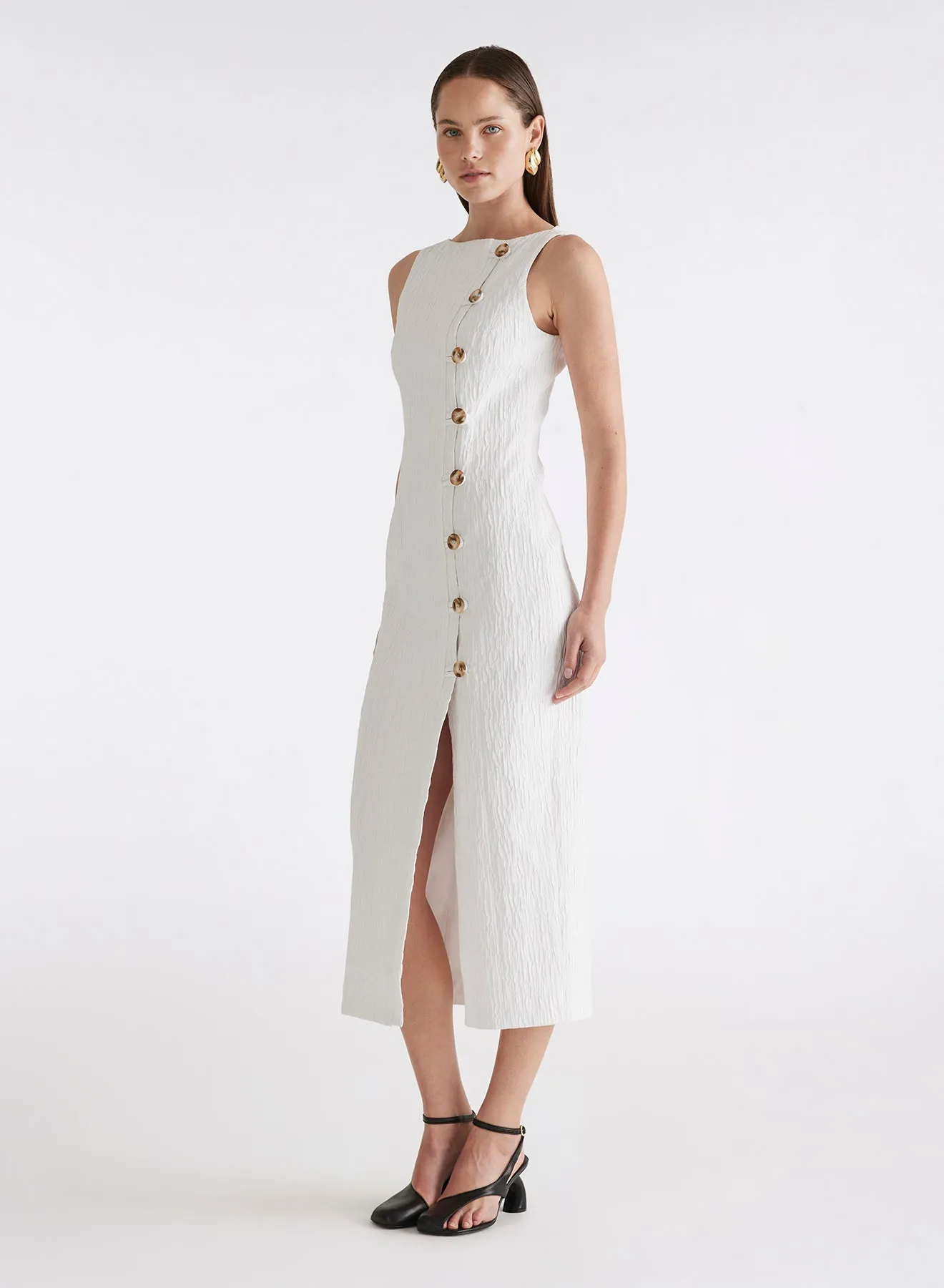 BRIA DRESS (WHITE CRINKLE)