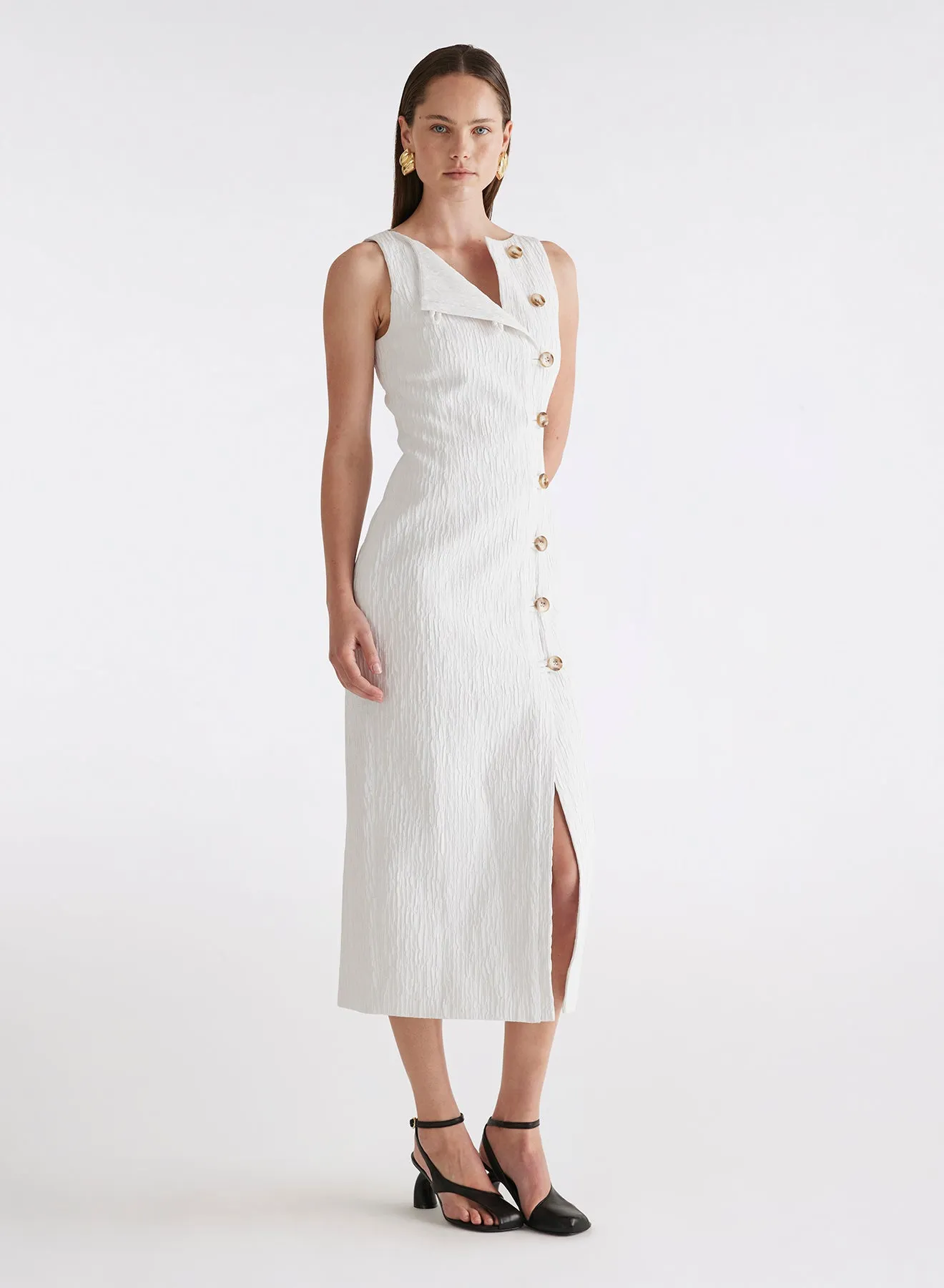 BRIA DRESS (WHITE CRINKLE)