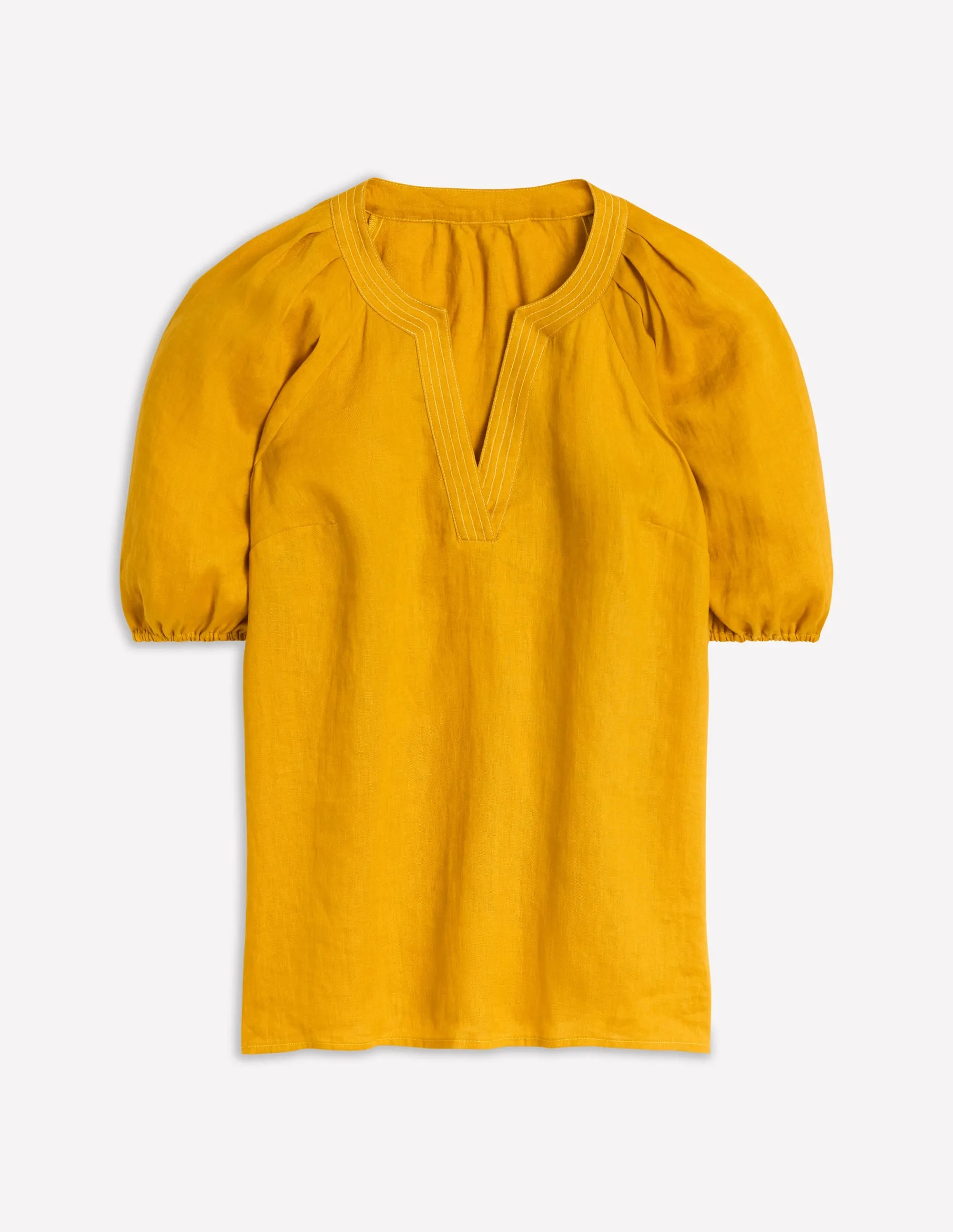 Brooke Linen Top-Golden Rye