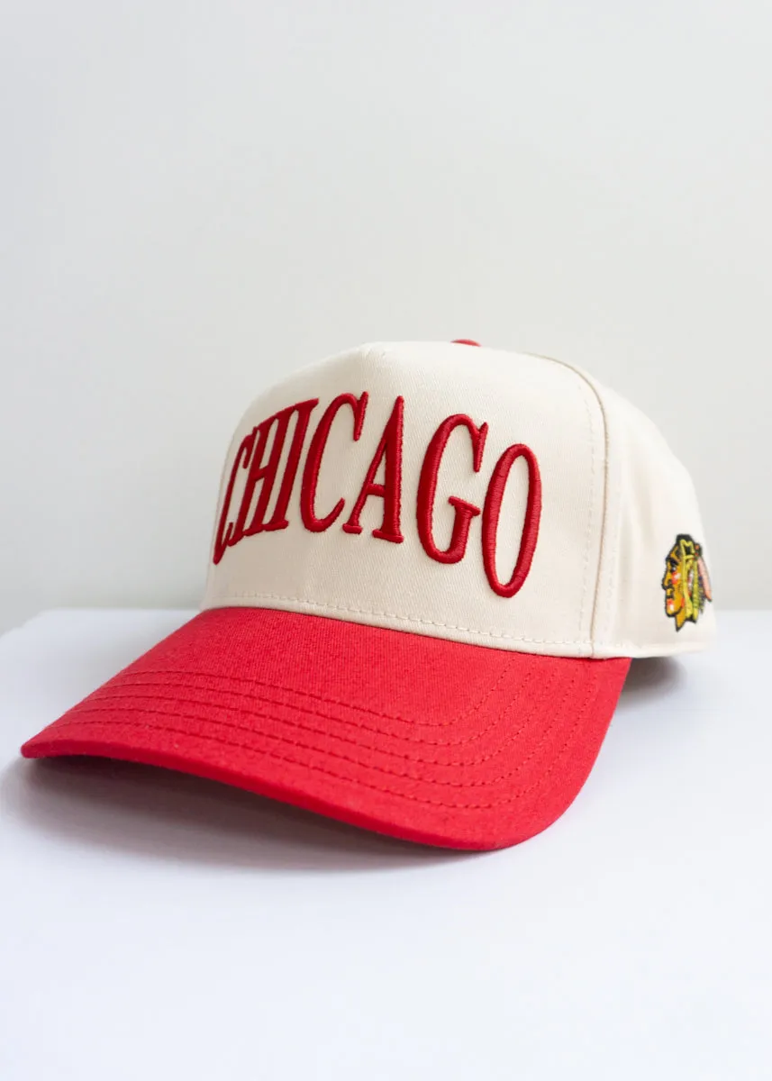 Chicago Blackhawks Puff Baseball Cap - Red