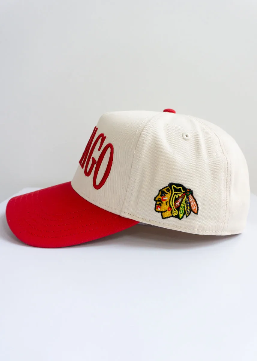 Chicago Blackhawks Puff Baseball Cap - Red