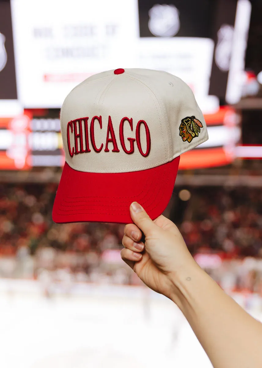 Chicago Blackhawks Puff Baseball Cap - Red