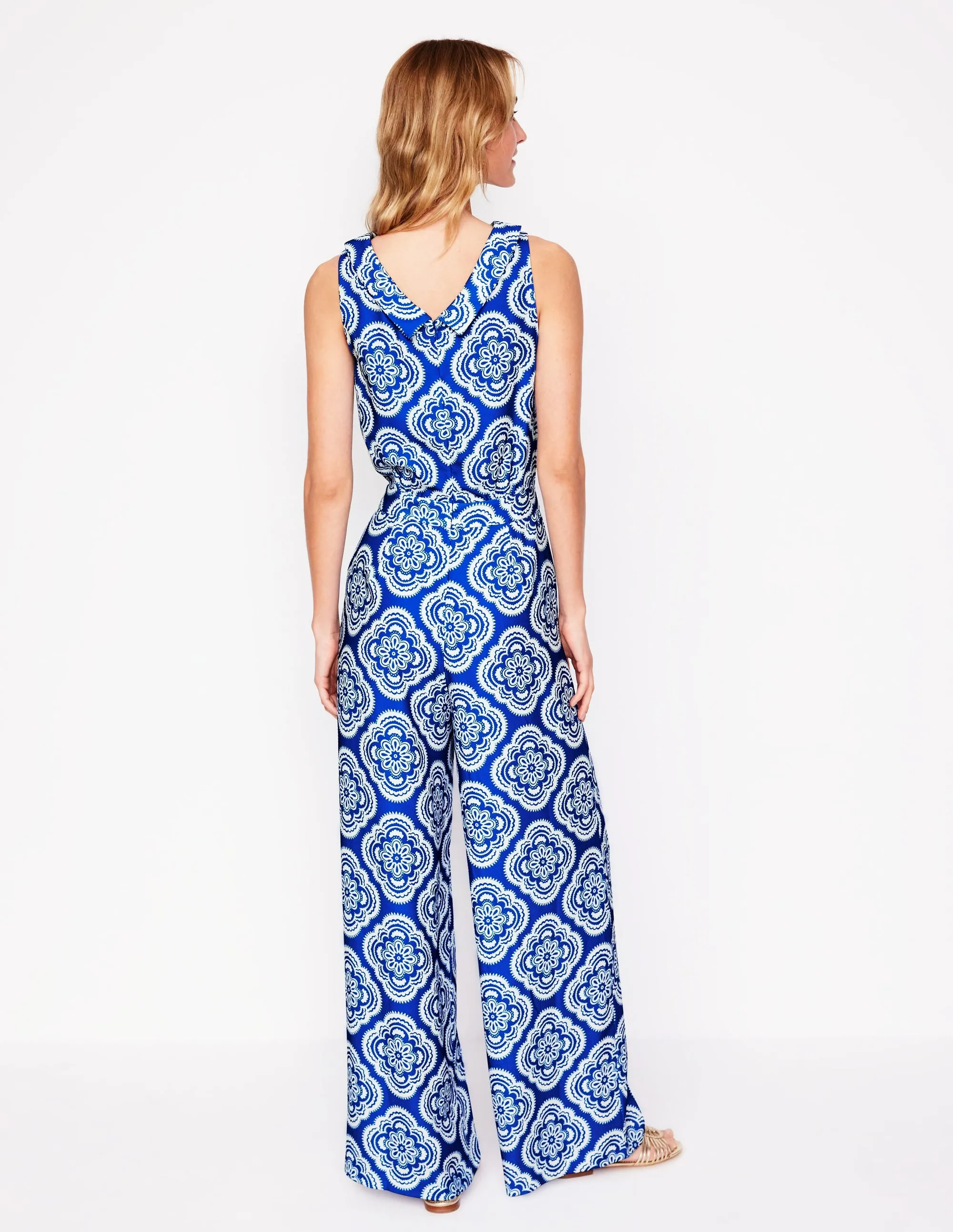 Clarissa Jumpsuit-Gallery Blue. Botanic Blush