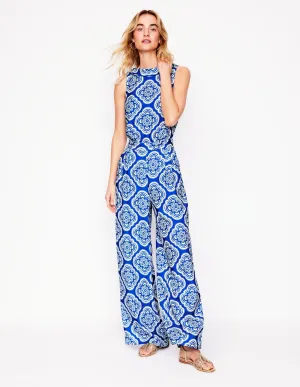 Clarissa Jumpsuit-Gallery Blue. Botanic Blush