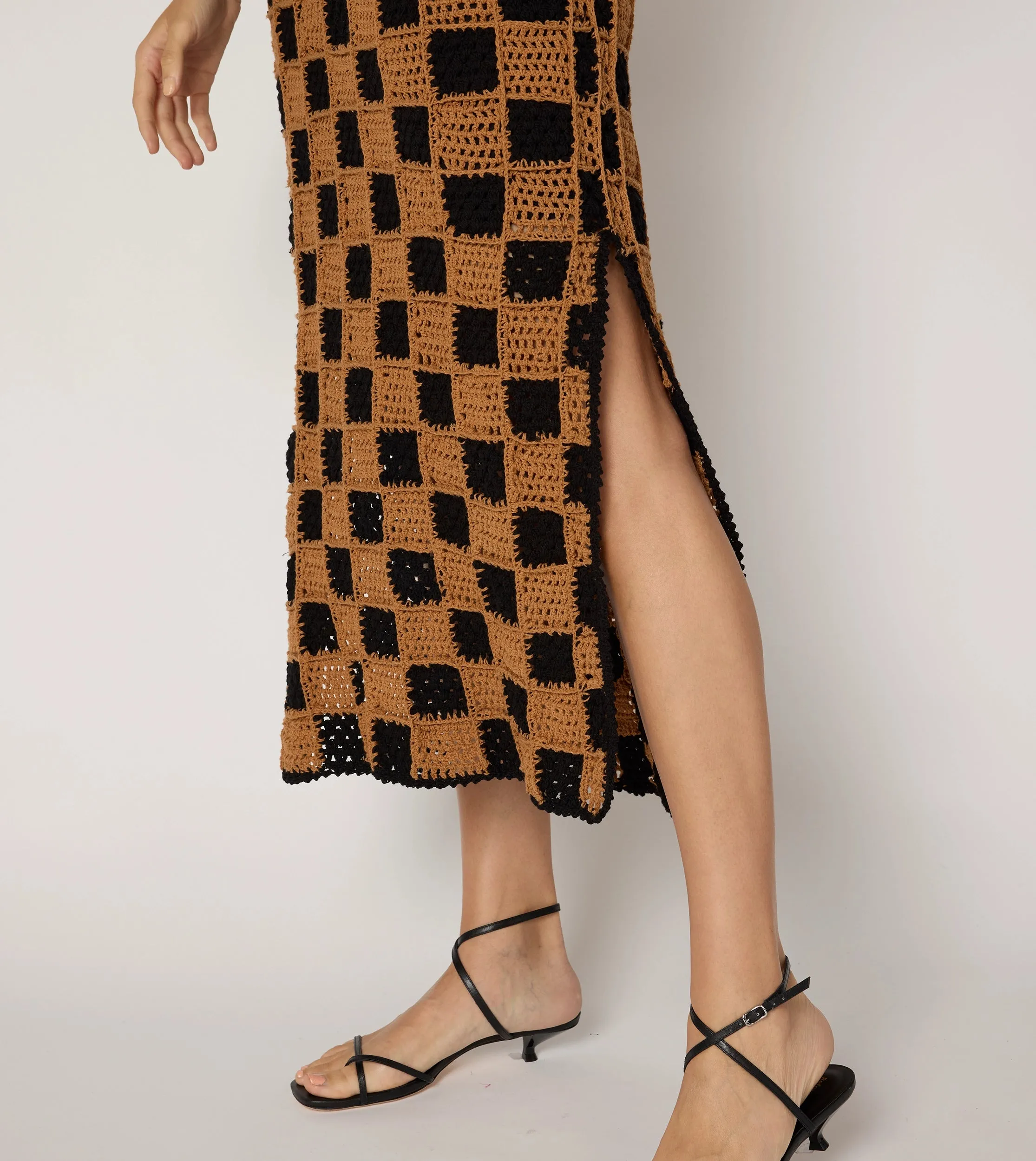 Danika Crochet Dress | Black/Brown