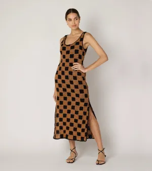 Danika Crochet Dress | Black/Brown