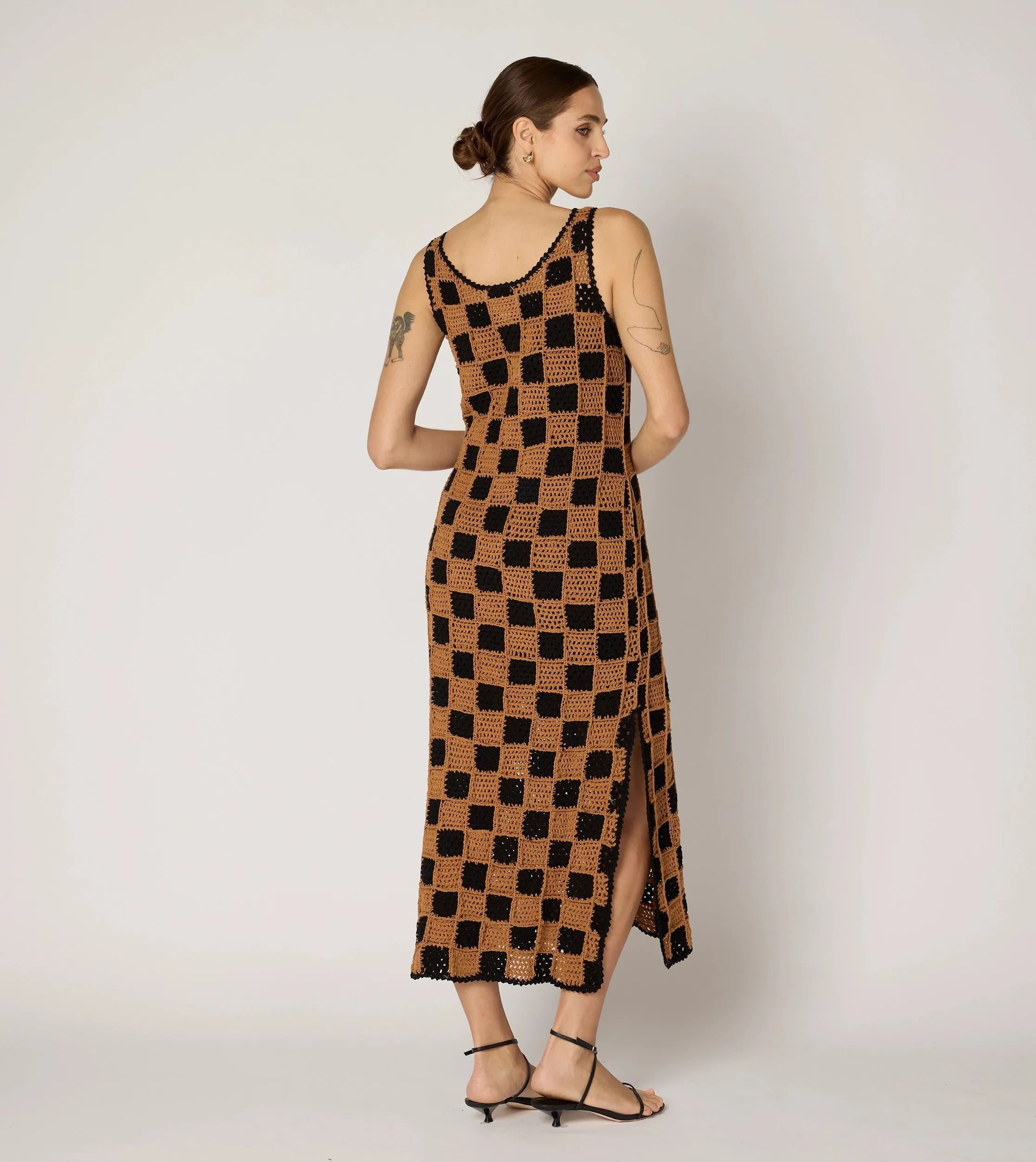 Danika Crochet Dress | Black/Brown