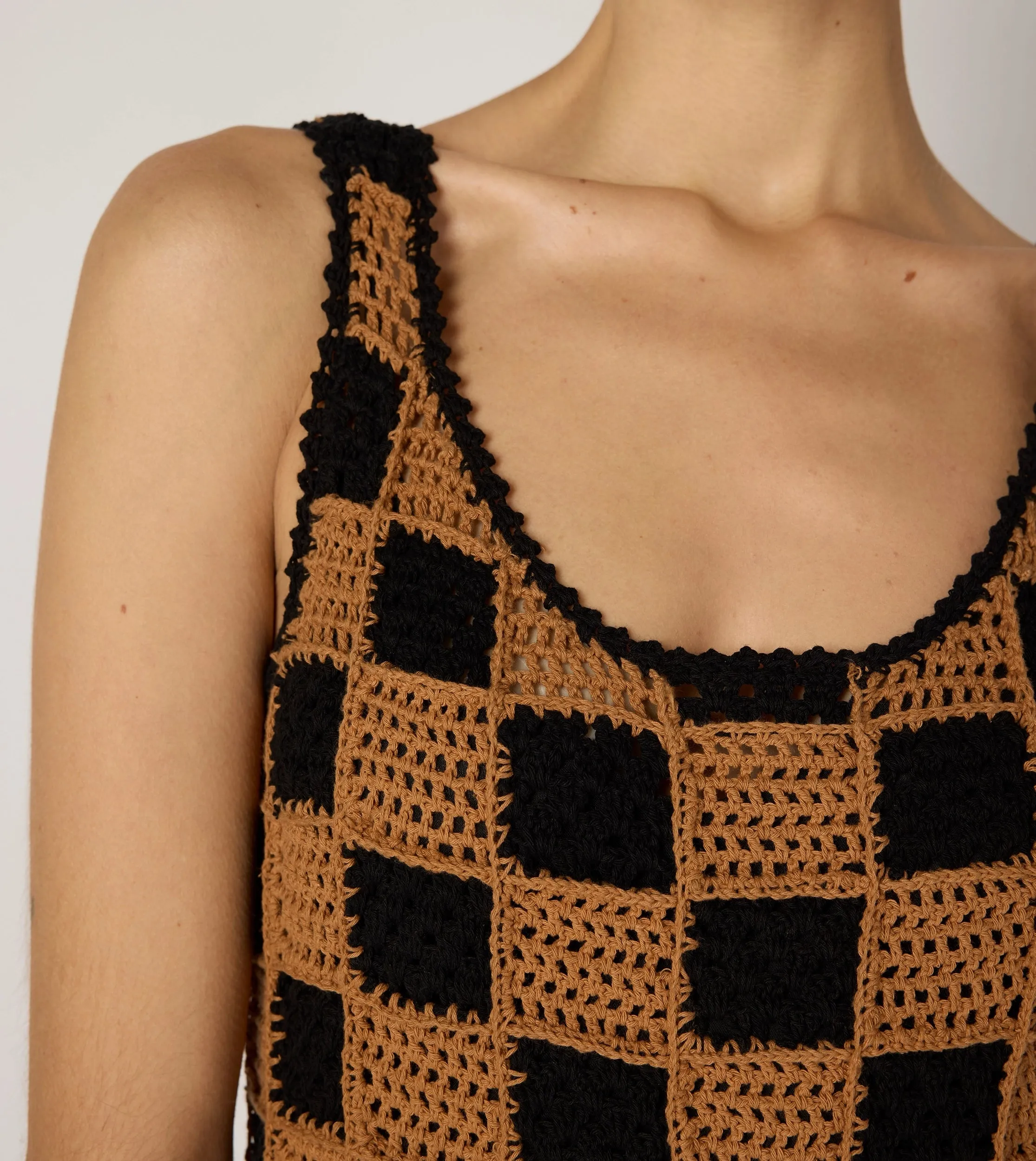 Danika Crochet Dress | Black/Brown