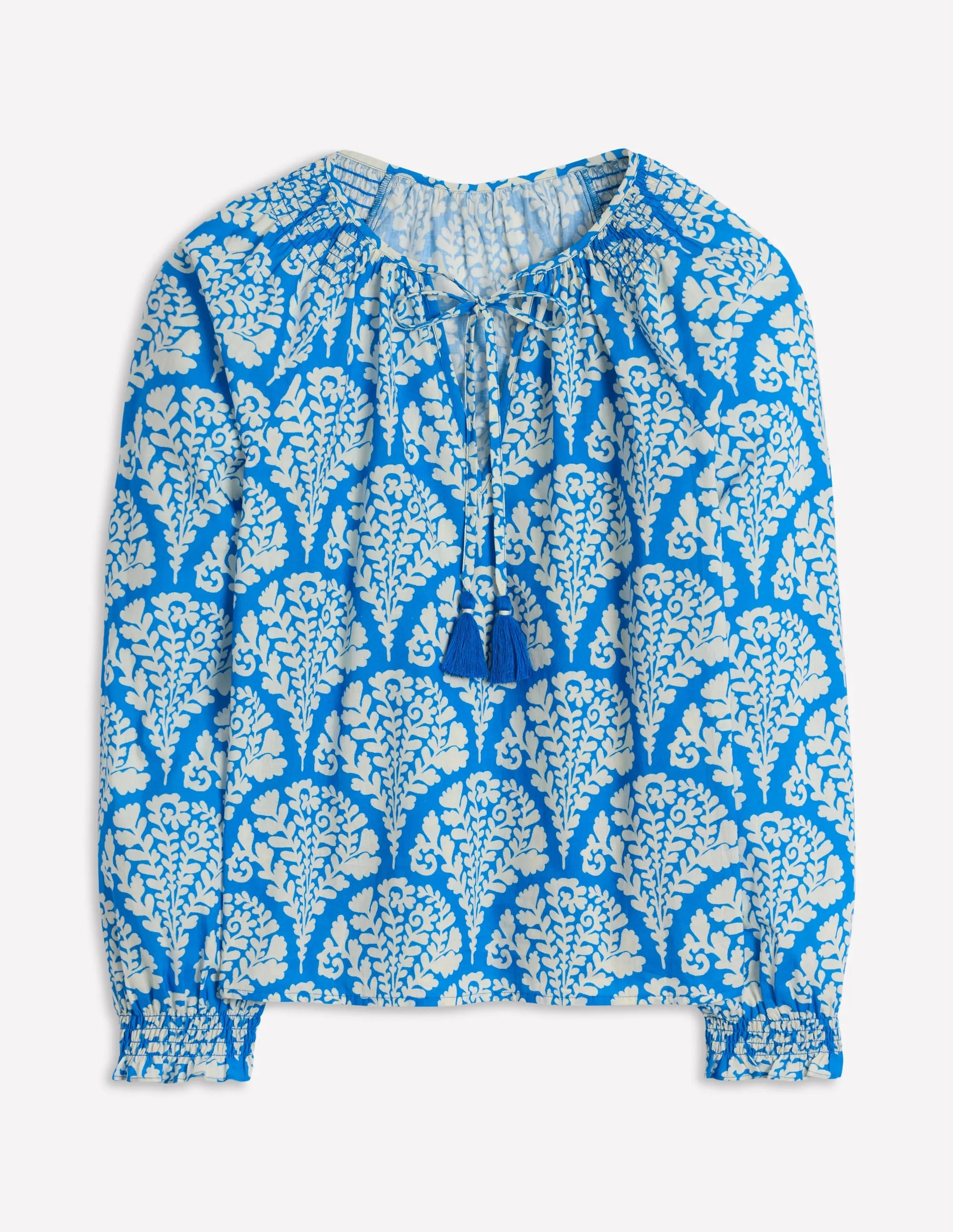 Easy Cotton Blouse-Cerulean Blue. Blossomy
