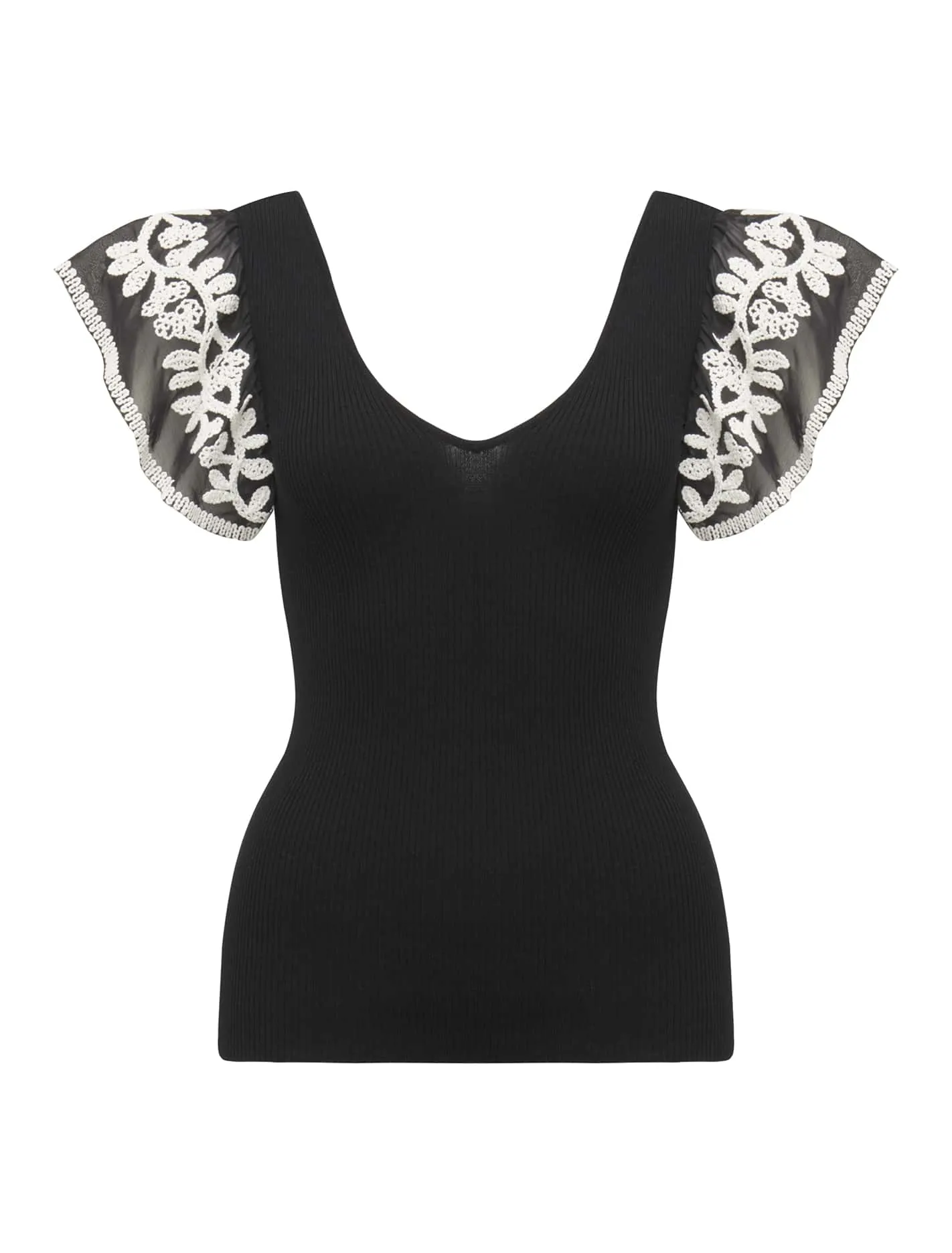 Elodie Frill Sleeve Knit Tank Top