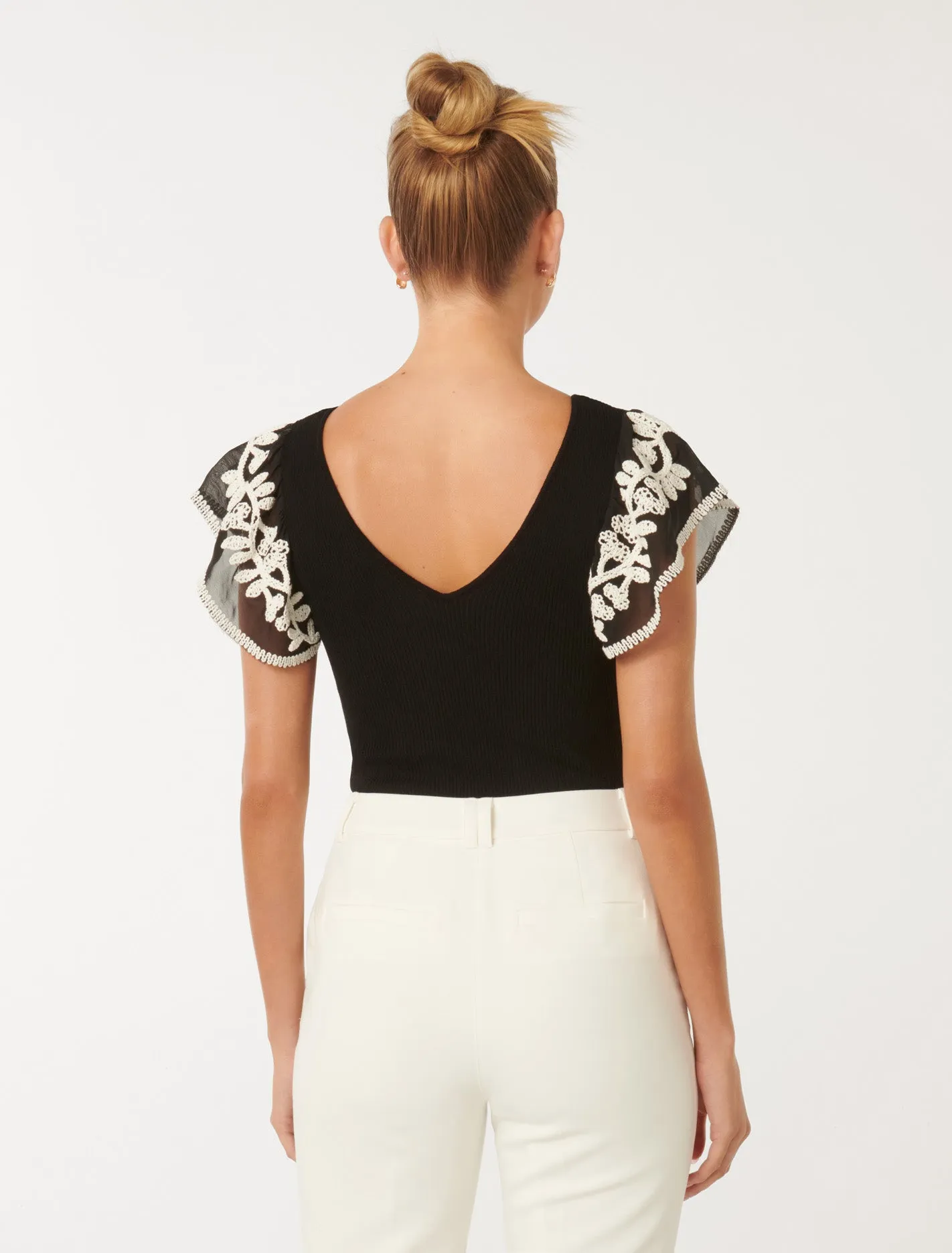 Elodie Frill Sleeve Knit Tank Top