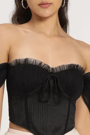 Emerie Corset Top in Black
