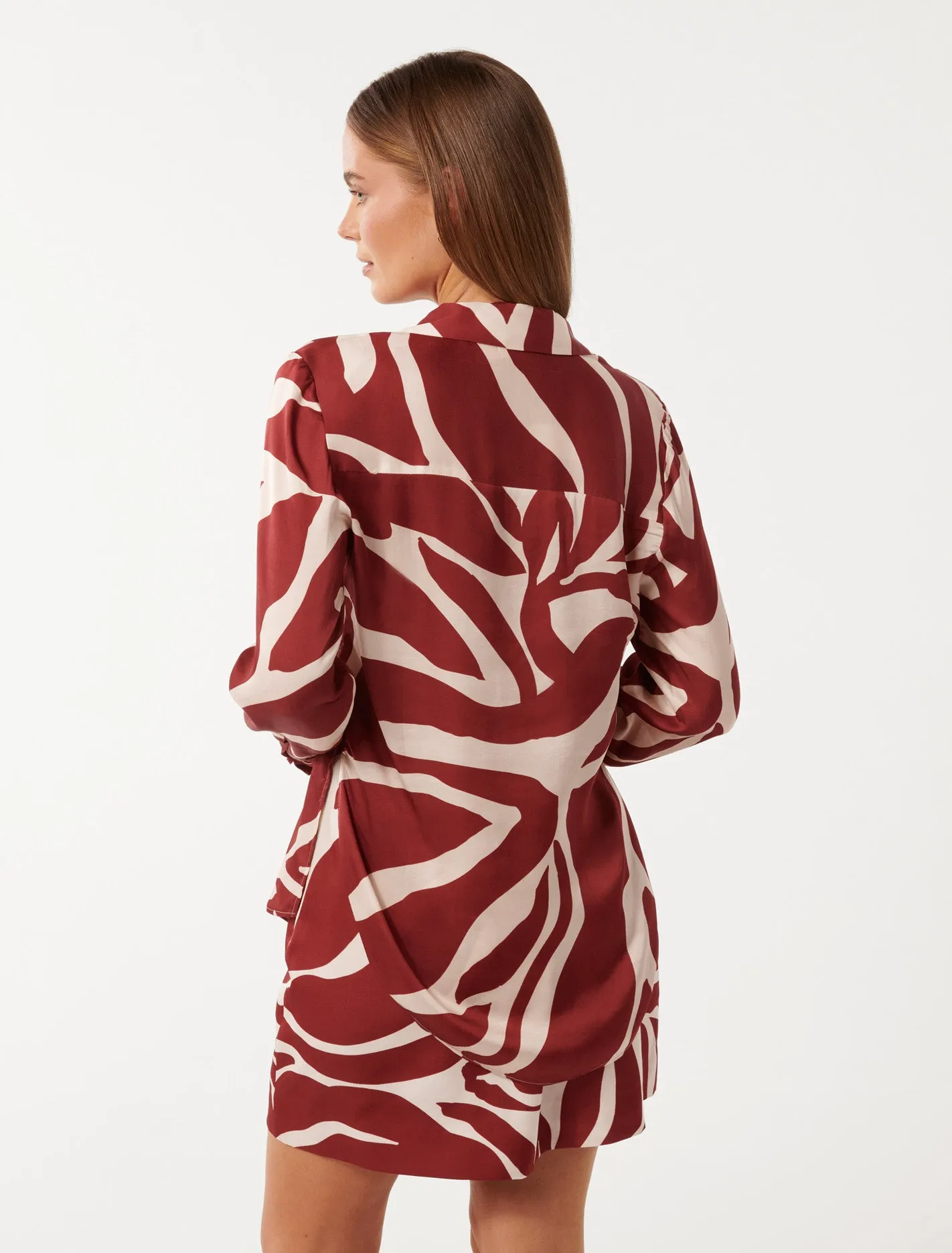 Harvey Notched Neck Satin Shirt