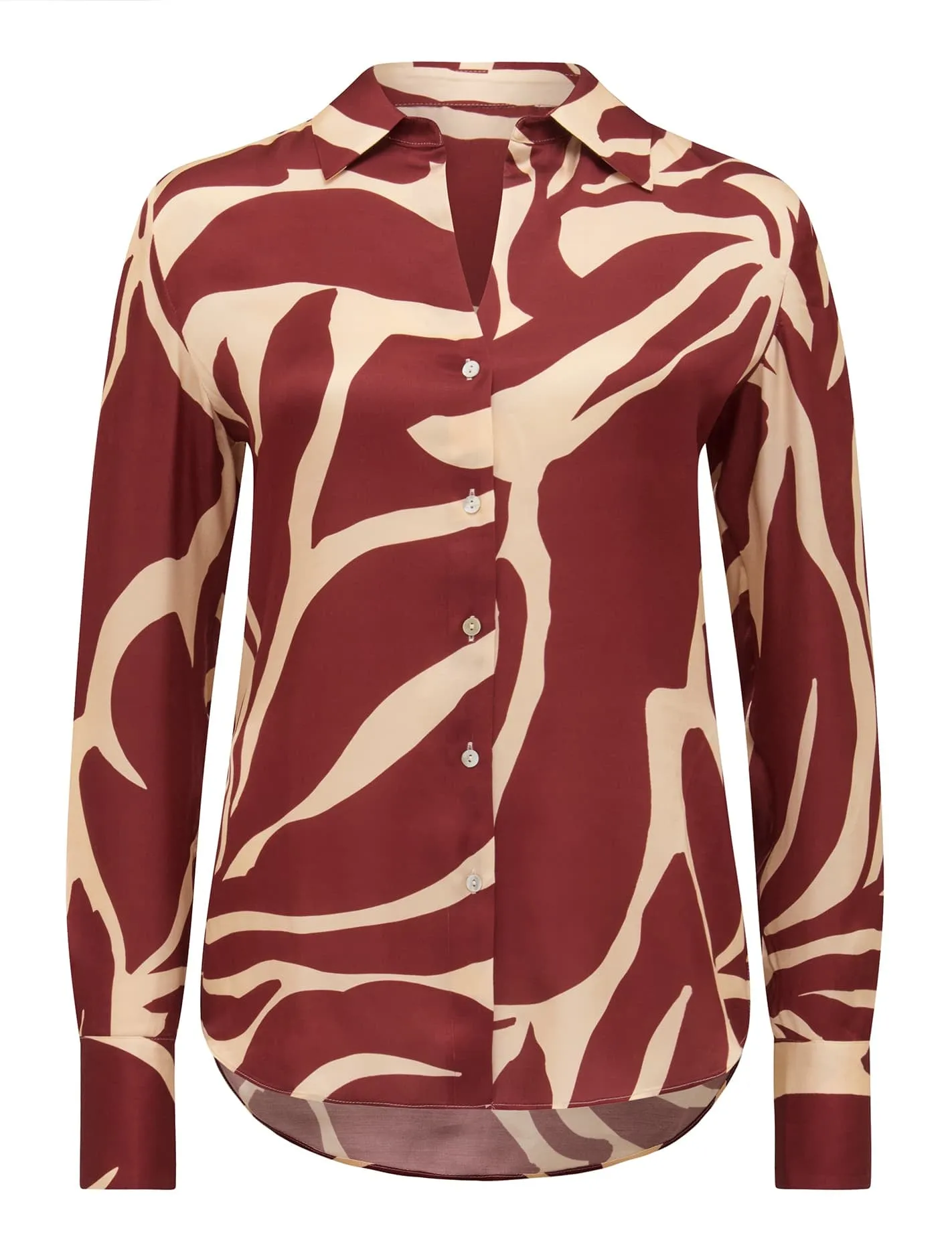 Harvey Notched Neck Satin Shirt