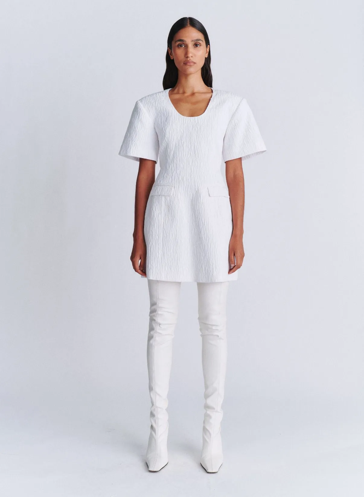 HAYDEN DRESS (WHITE CRINKLE)