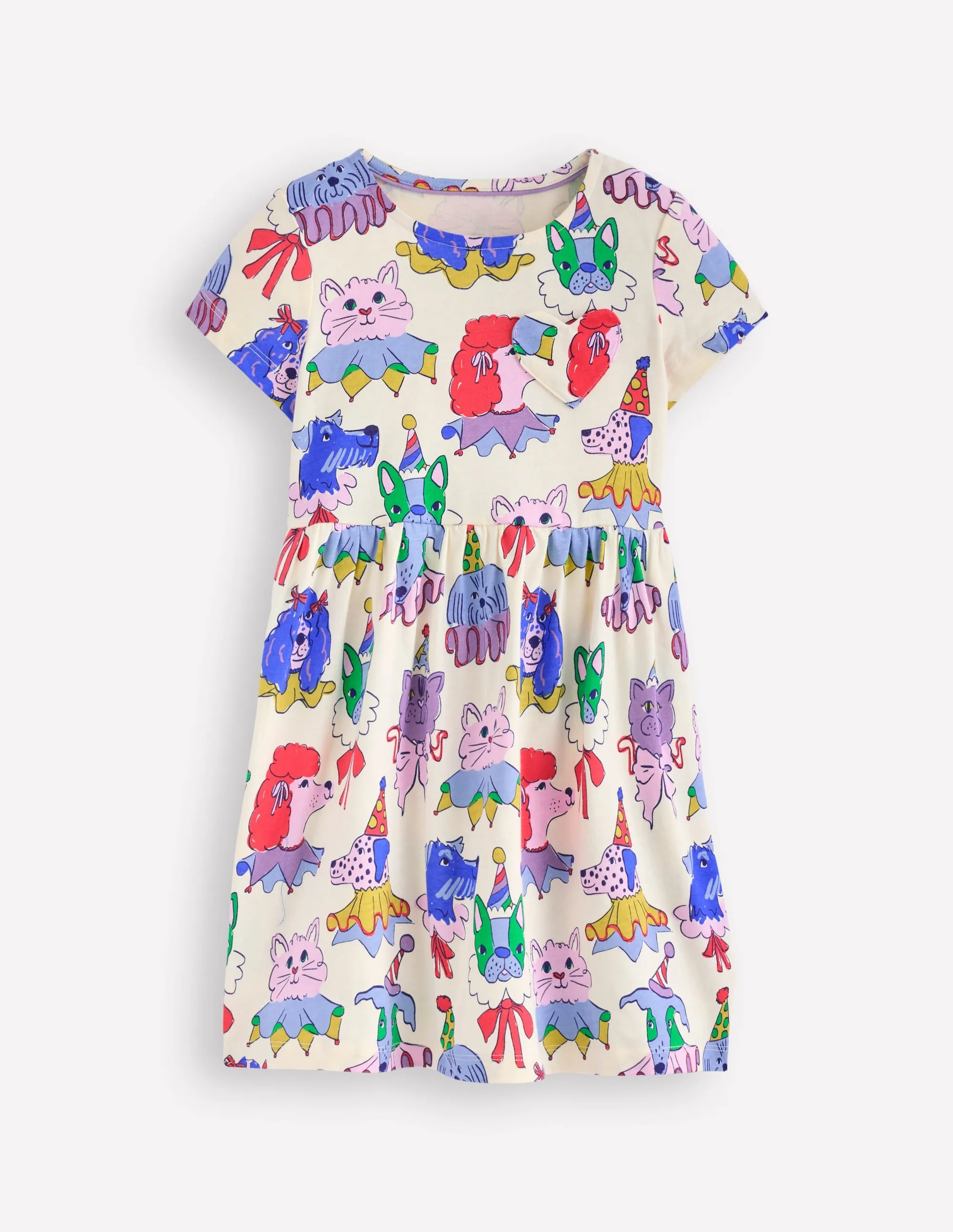 Heart Pocket Fun Jersey Dress-Soft Ivory Parade Pets