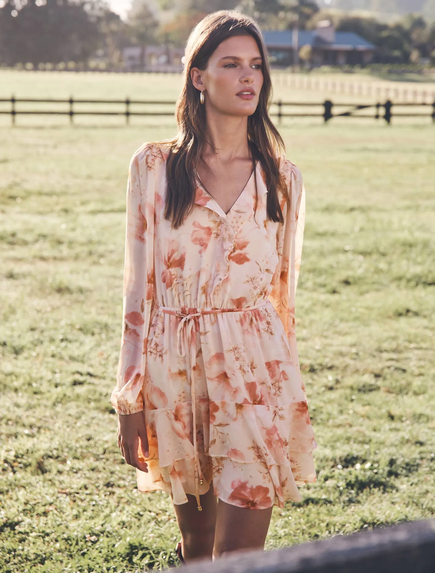 Heather Ruffle Long Sleeve Mini Dress