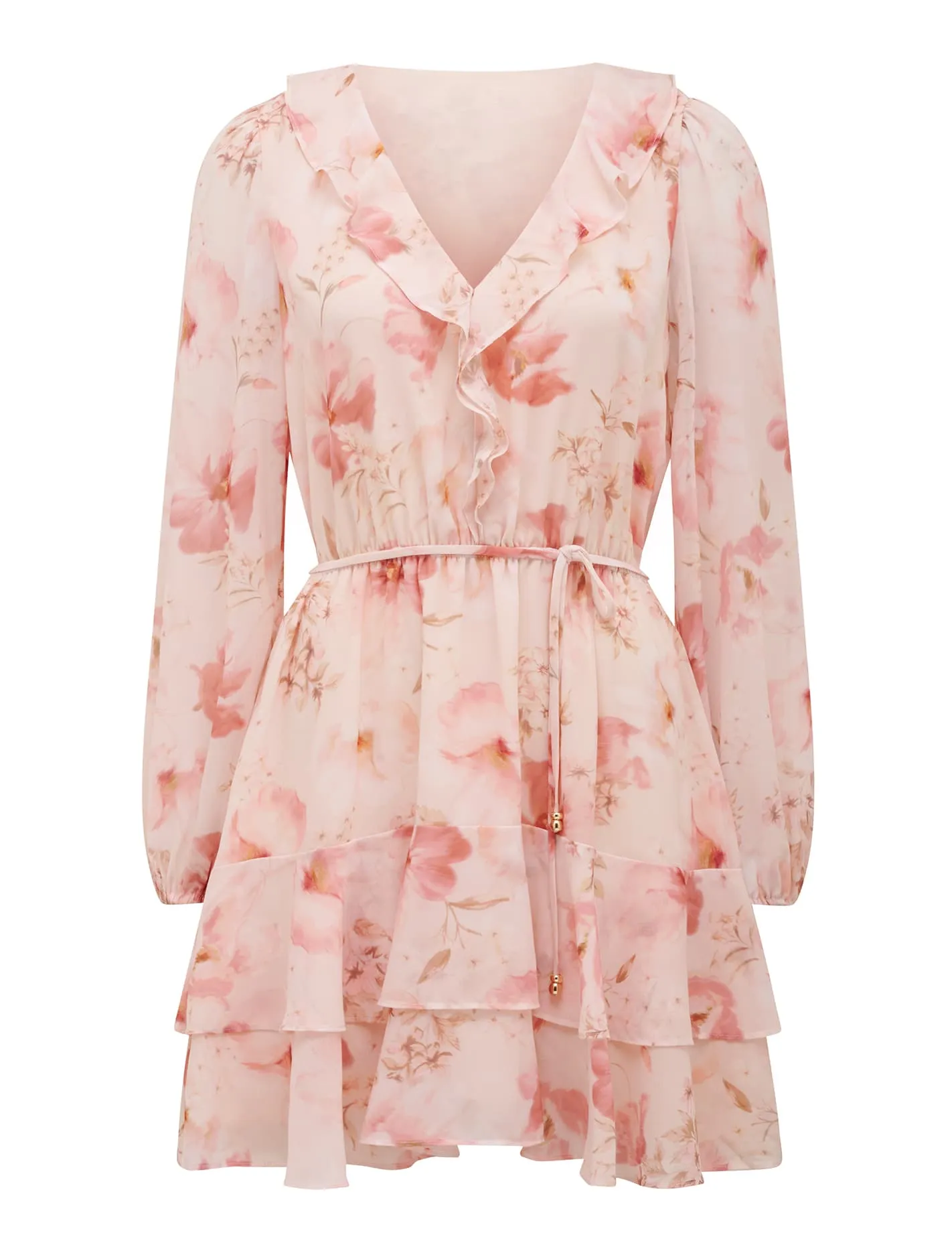 Heather Ruffle Long Sleeve Mini Dress