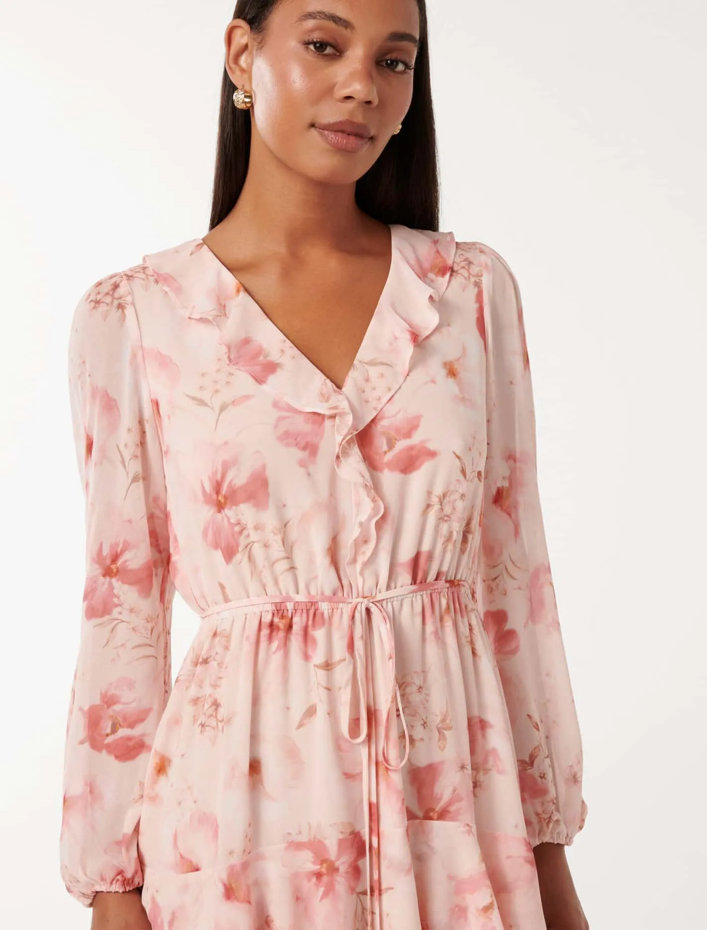 Heather Ruffle Long Sleeve Mini Dress