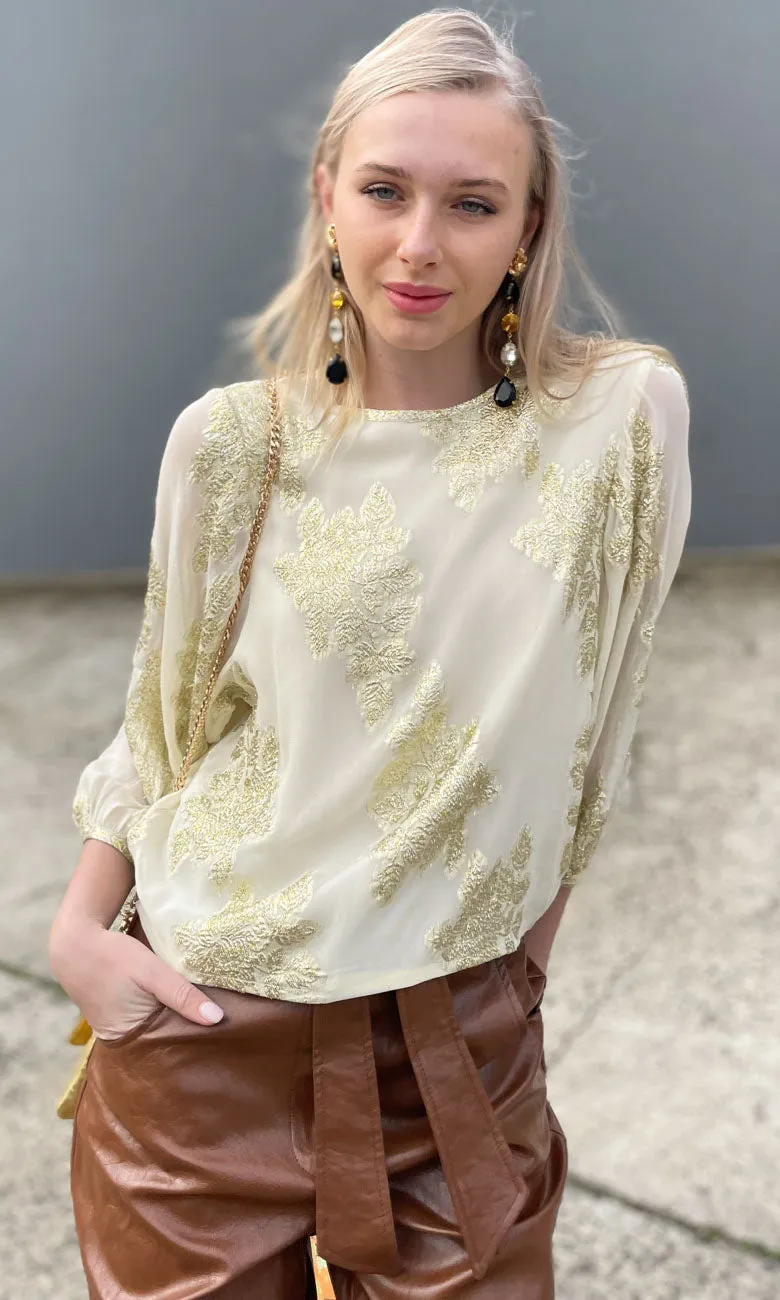 Hoss Matisse Gold Leaf  Top