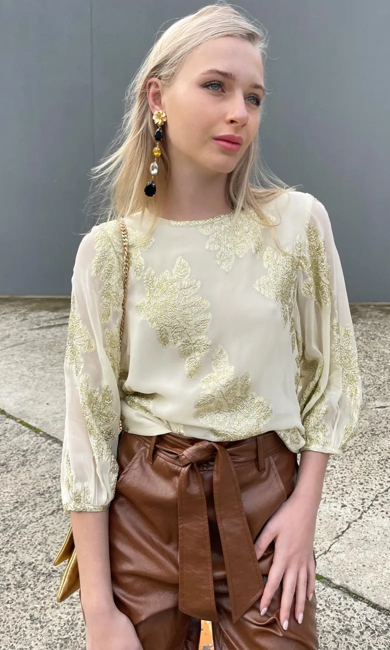 Hoss Matisse Gold Leaf  Top