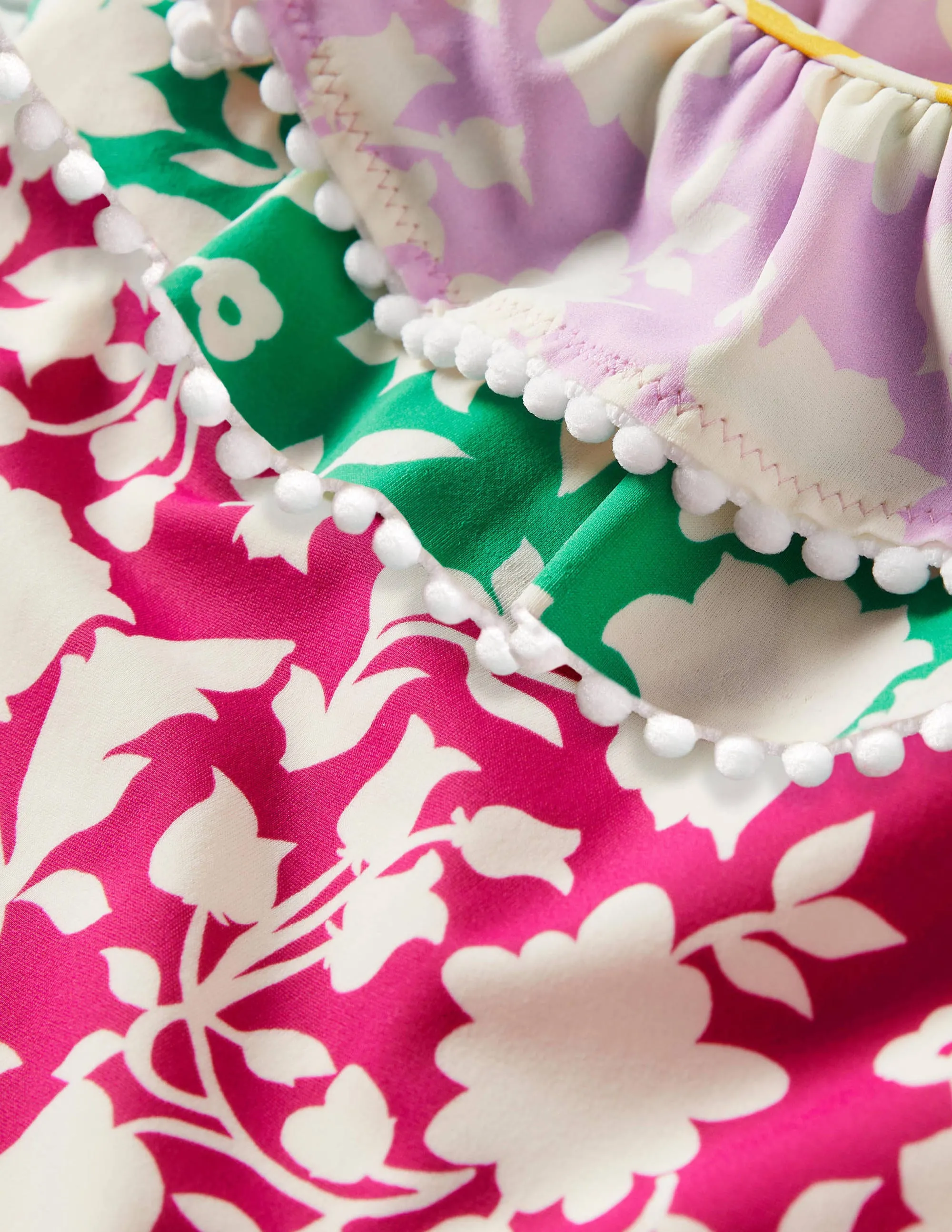 Hotchpotch Frilly Swimsuit-Very Berry Purple Paisley
