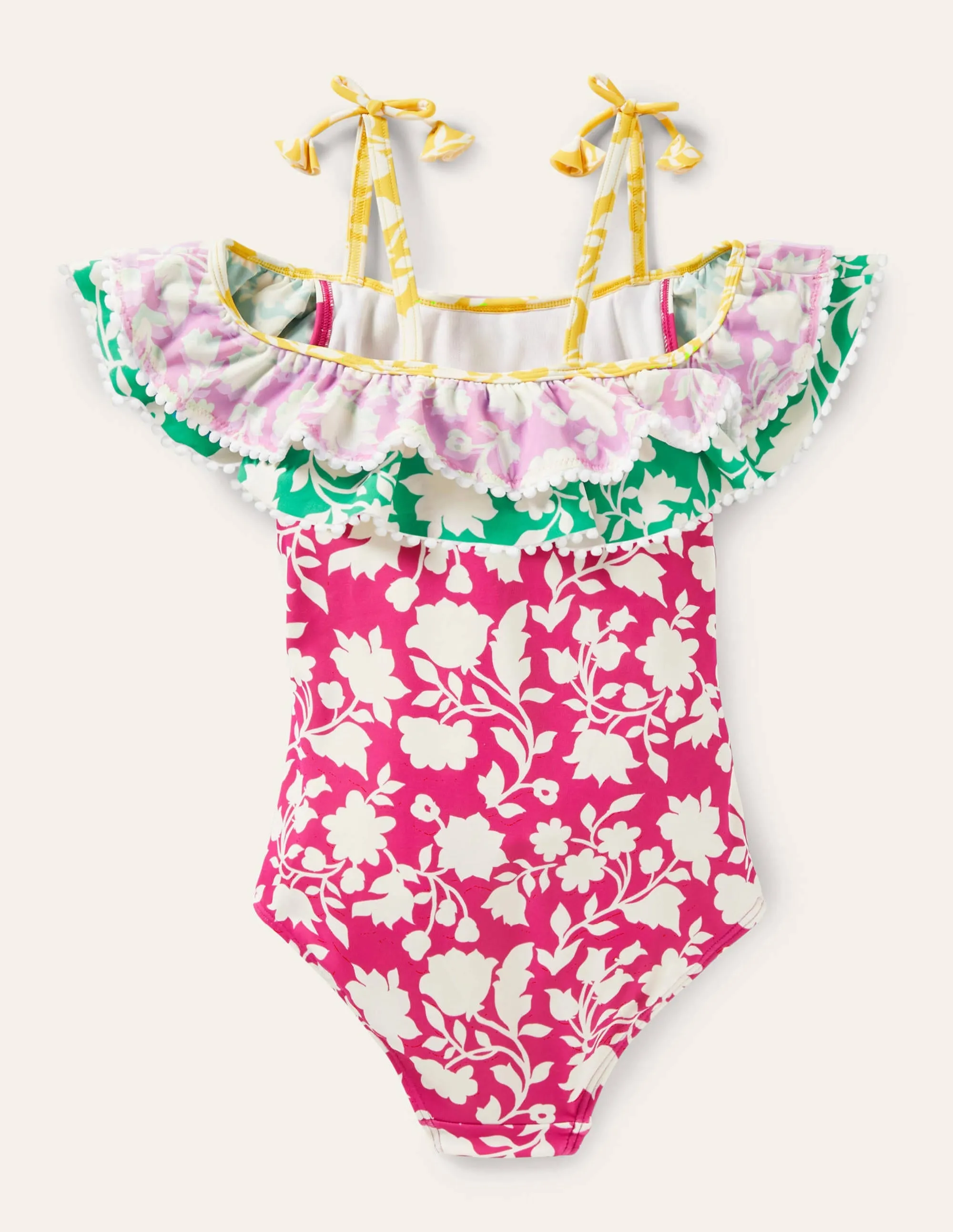 Hotchpotch Frilly Swimsuit-Very Berry Purple Paisley