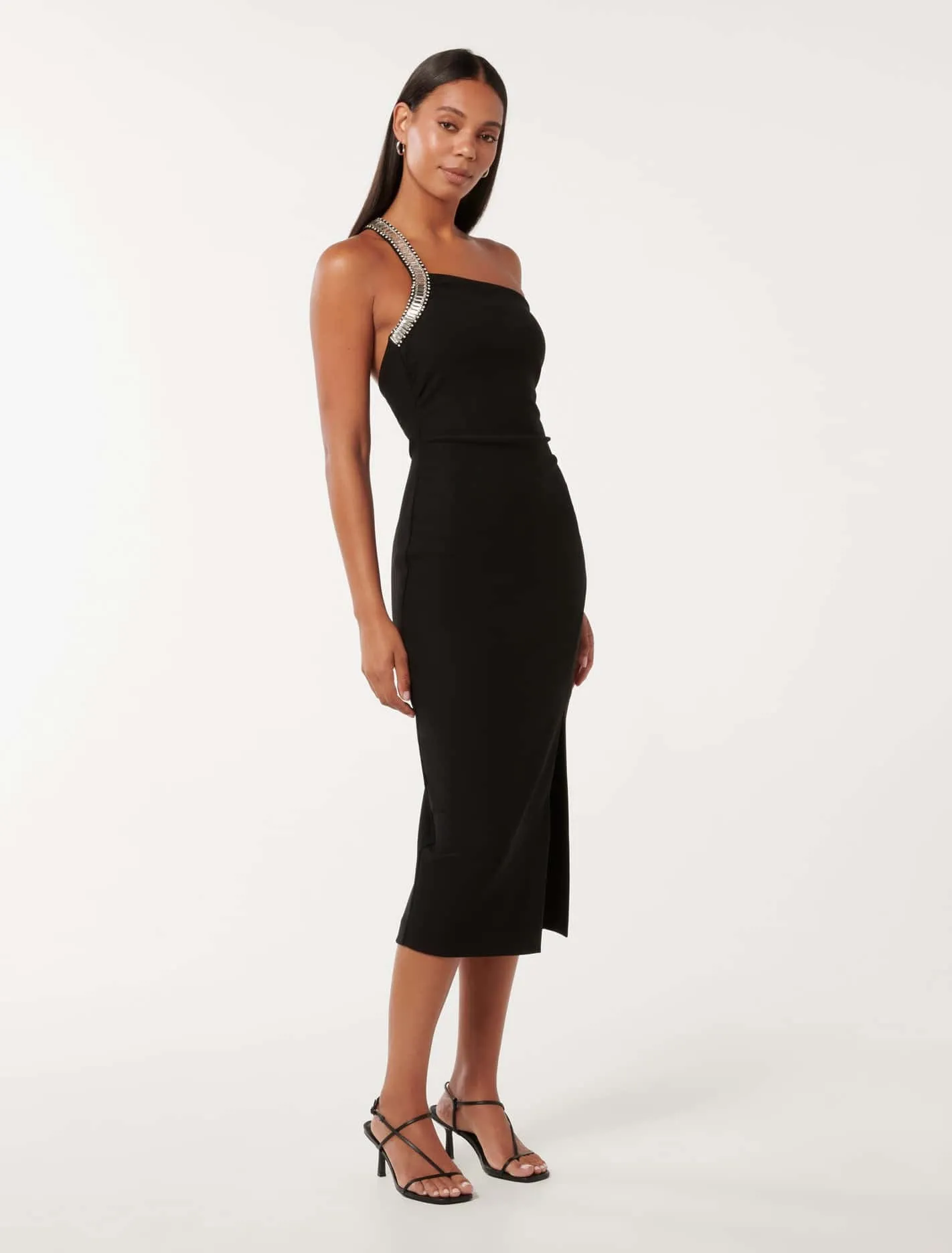 Irene Embellished Asym Bodycon Dress