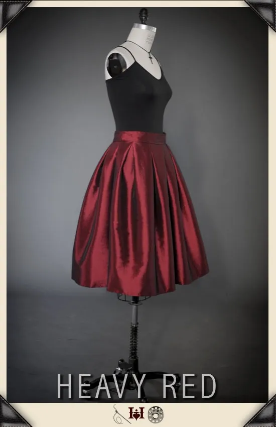 Jeweled Perception Red Taffeta Skirt