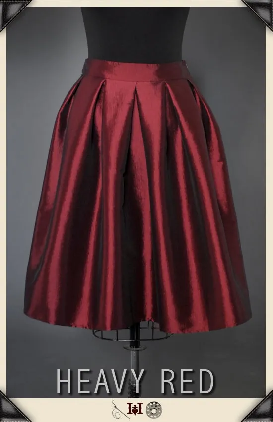 Jeweled Perception Red Taffeta Skirt