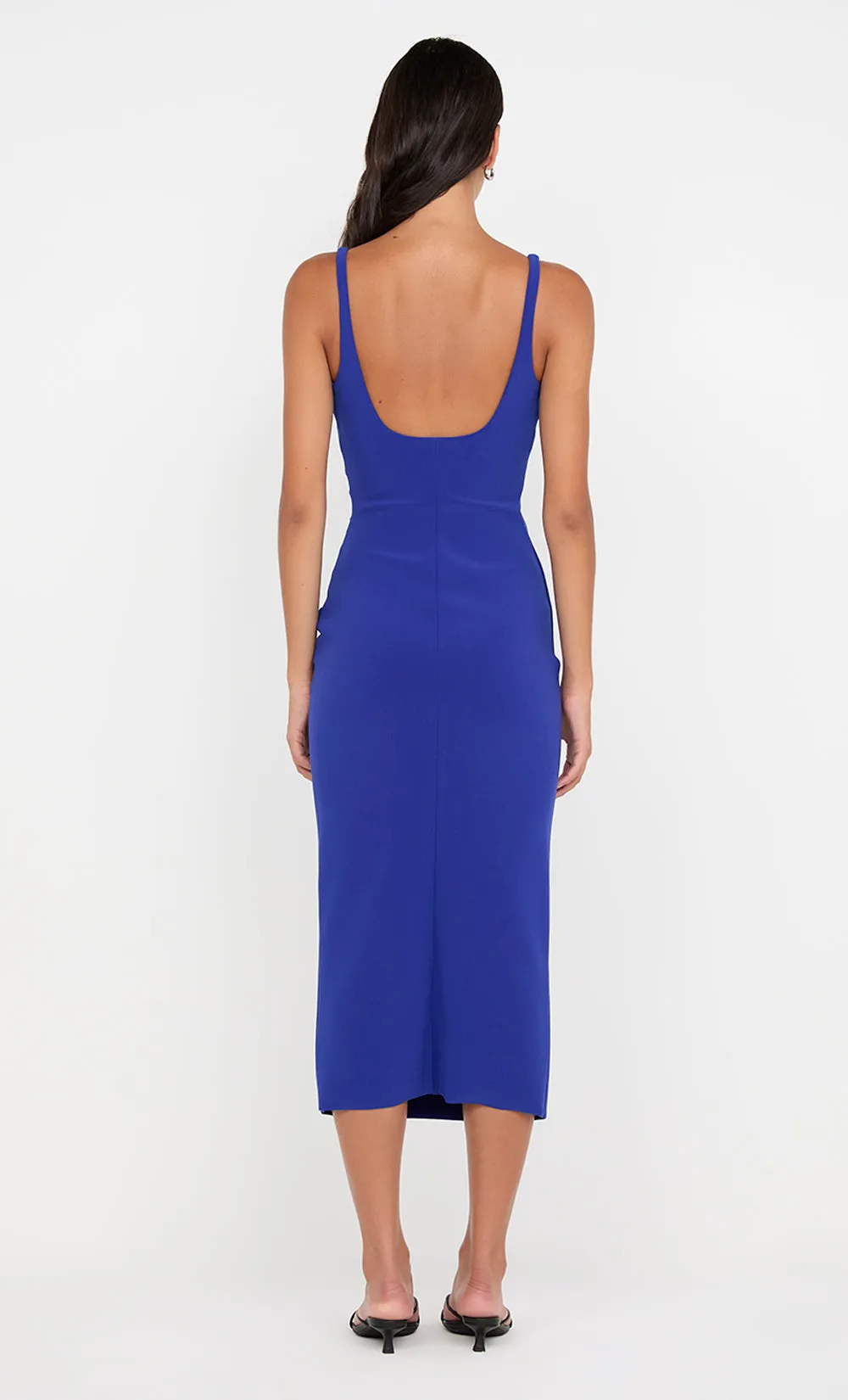 KARINA TUCK MIDI DRESS - SAPPHIRE