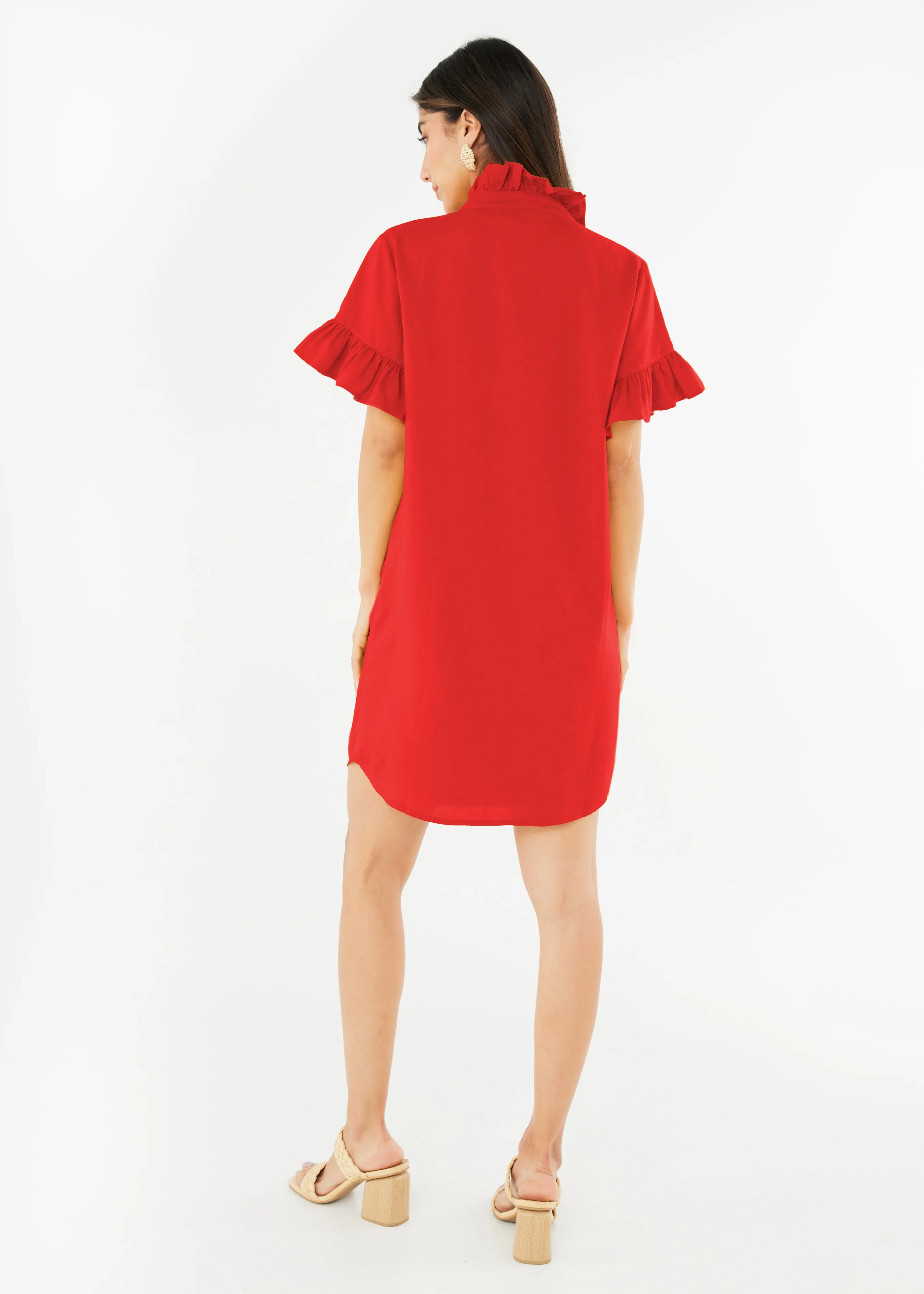 Katie Dress Red Linen