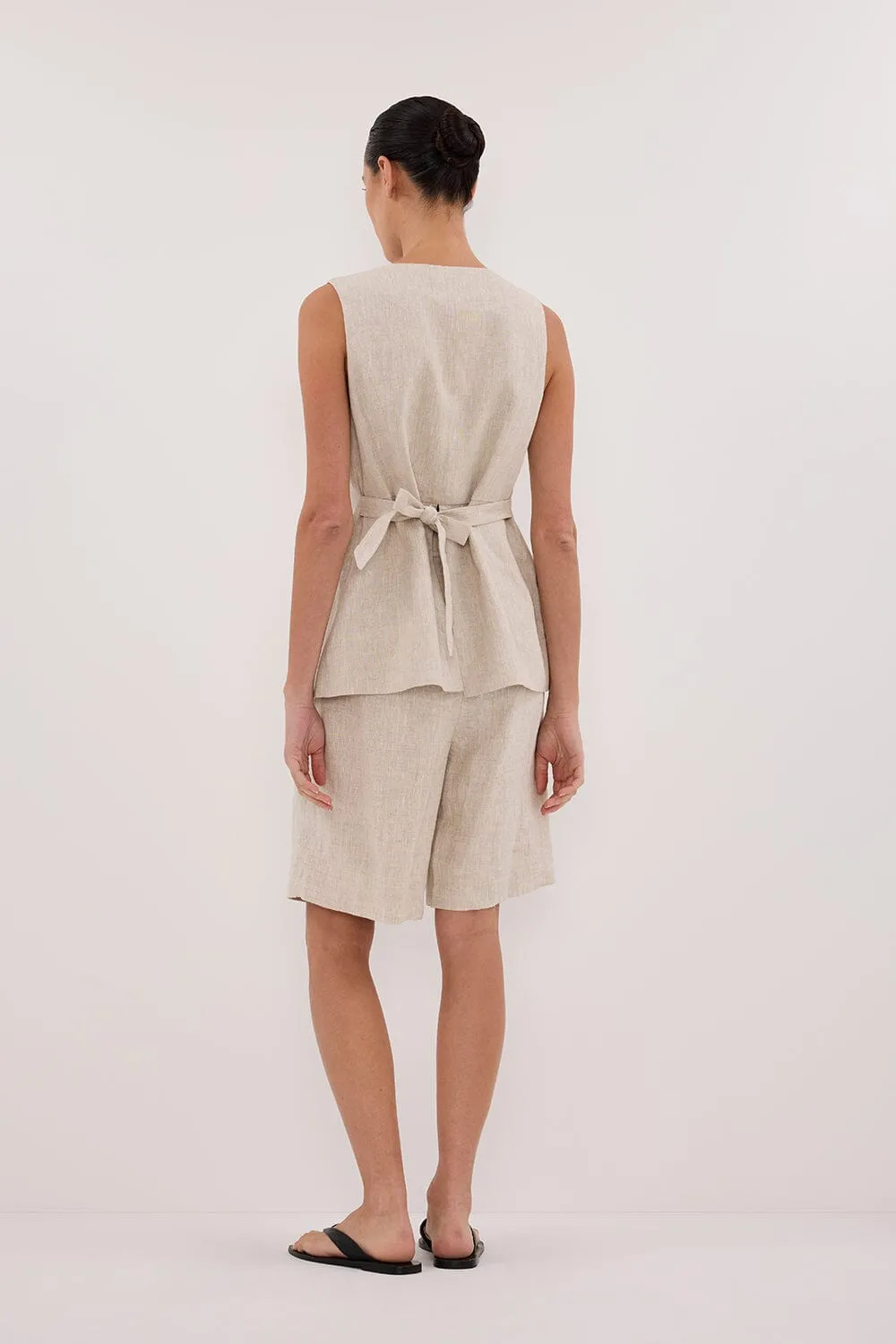 KAYLA NATURAL LINEN BERMUDA SHORT