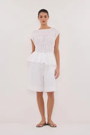 KAYLA WHITE LINEN BERMUDA SHORT