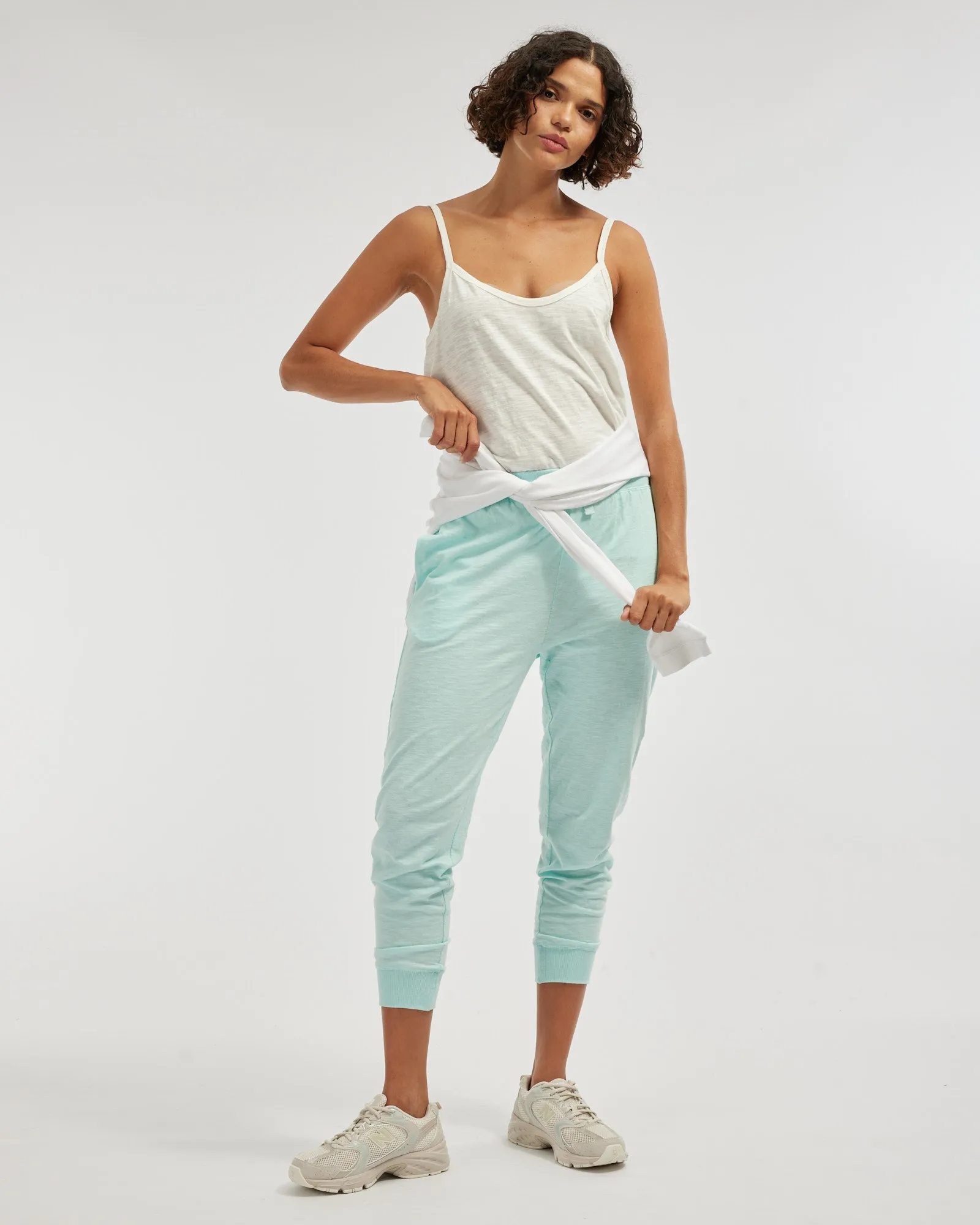 Kieran Cropped Jogger - Sky Blue