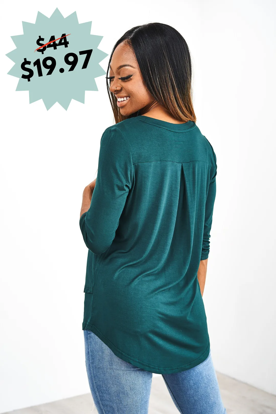 Latched Mama 3/4 Sleeve Scoop Neck Nursing Top 2.0