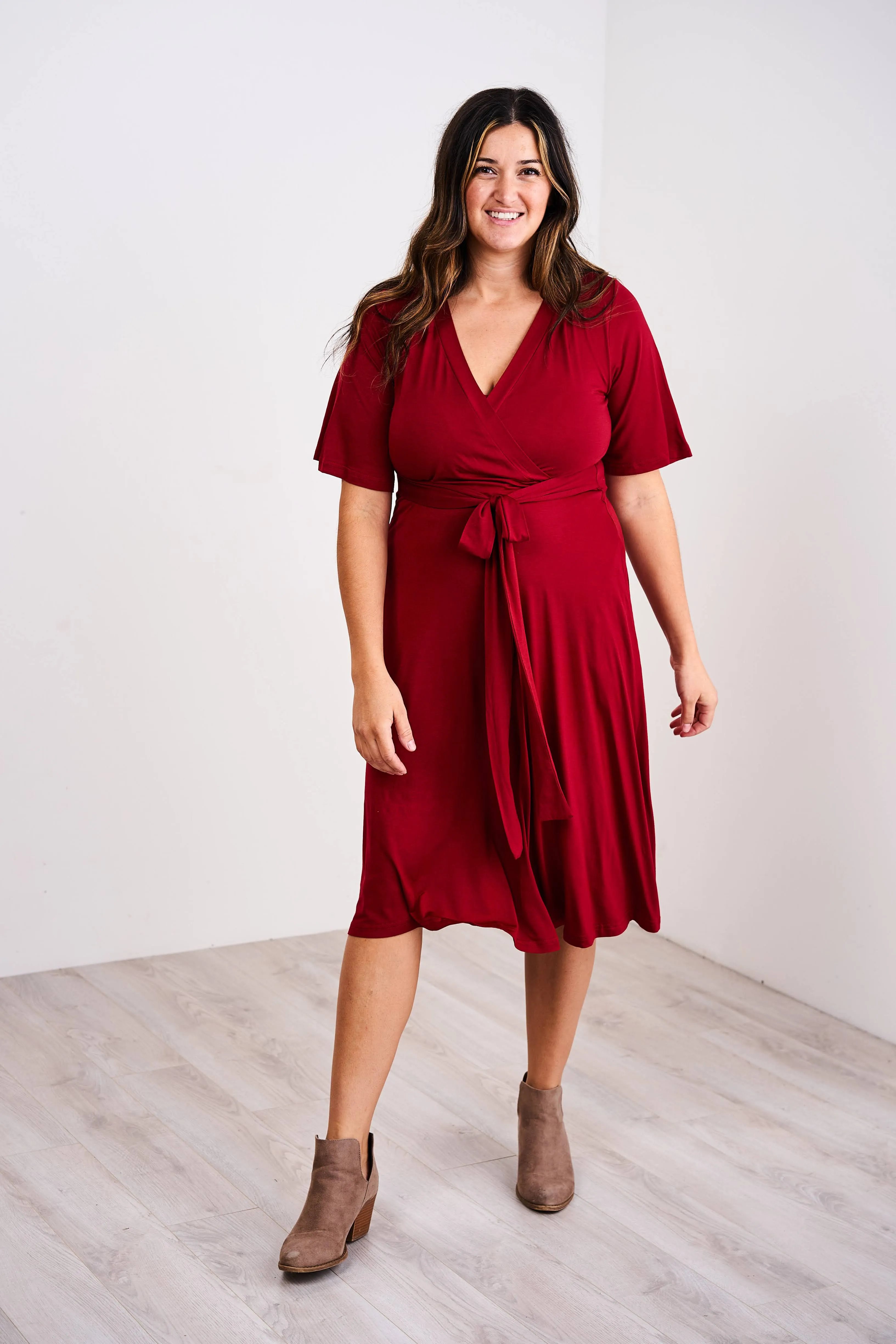 Latched Mama Nursing Midi Wrap Dress - Last Chance