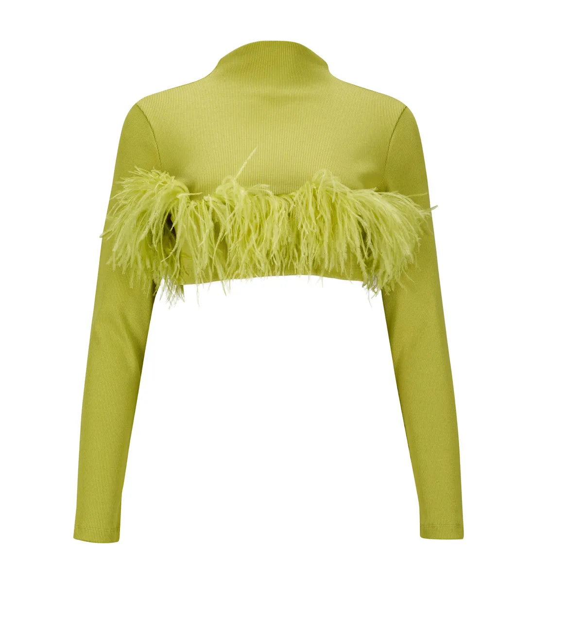 LIME CROPPED FEATHER TOP