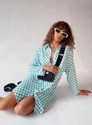 Loraine Shirt Mini Dress Blue Check