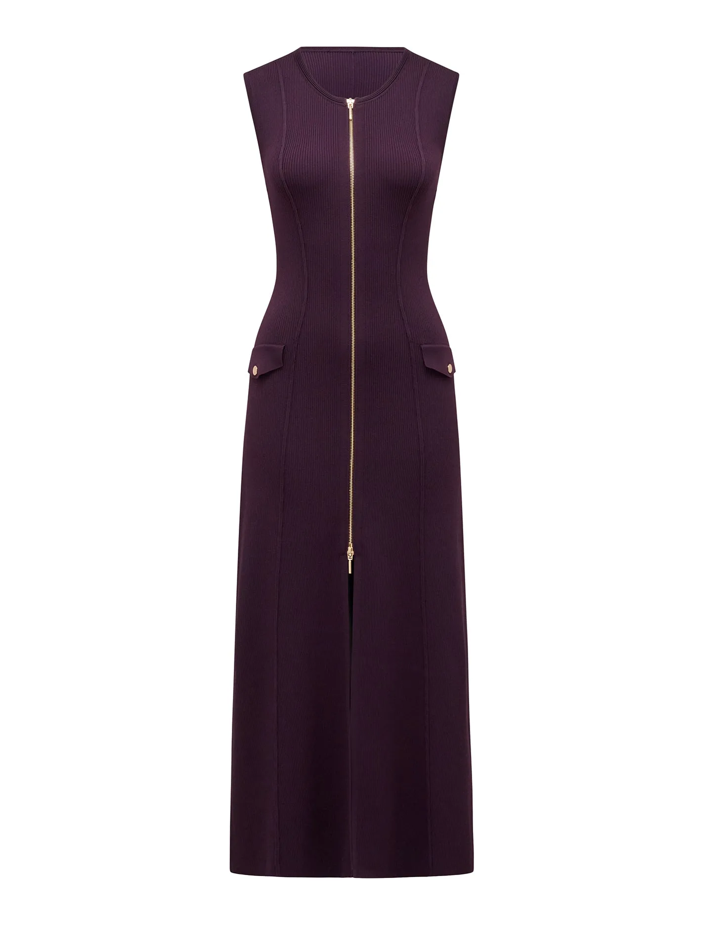 Maddie Zip Detail Midi Dress