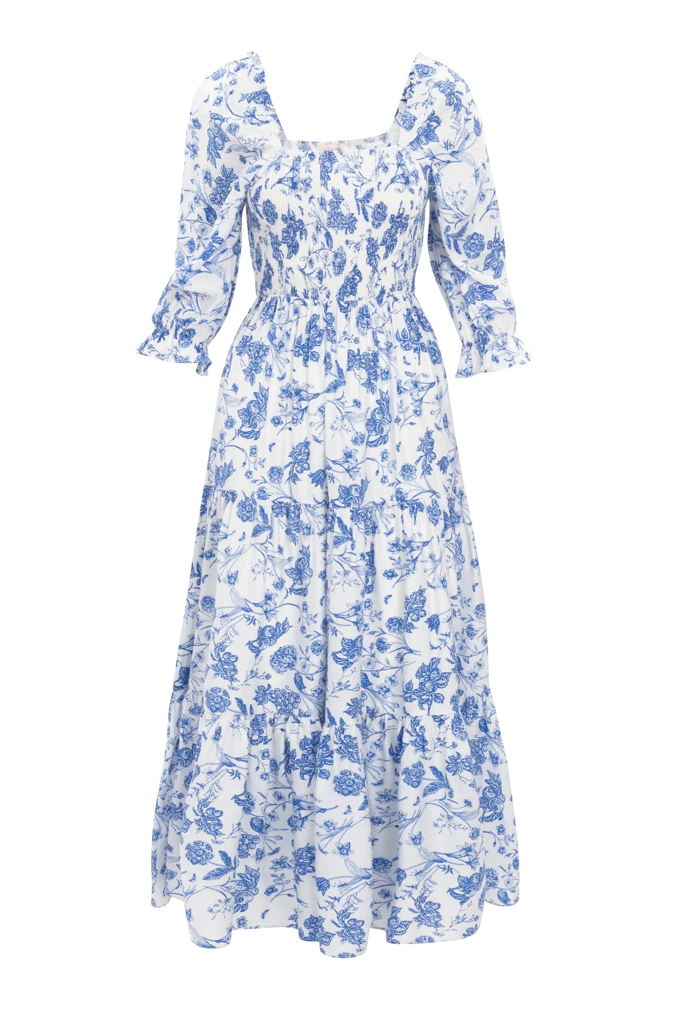 Madeline Maxi Dress in Indigo Floral