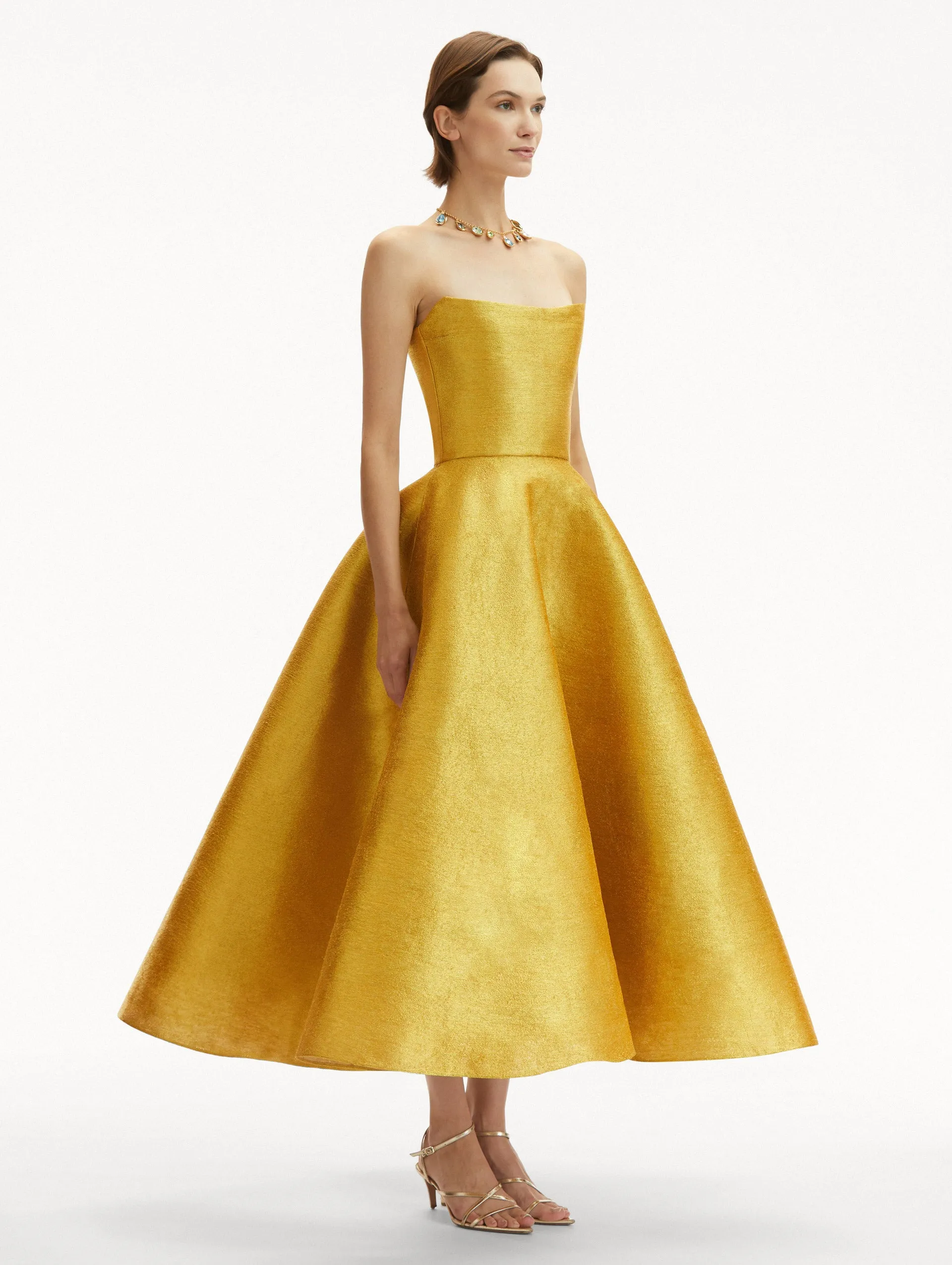 Metallic Threadwork Cocktail Dress