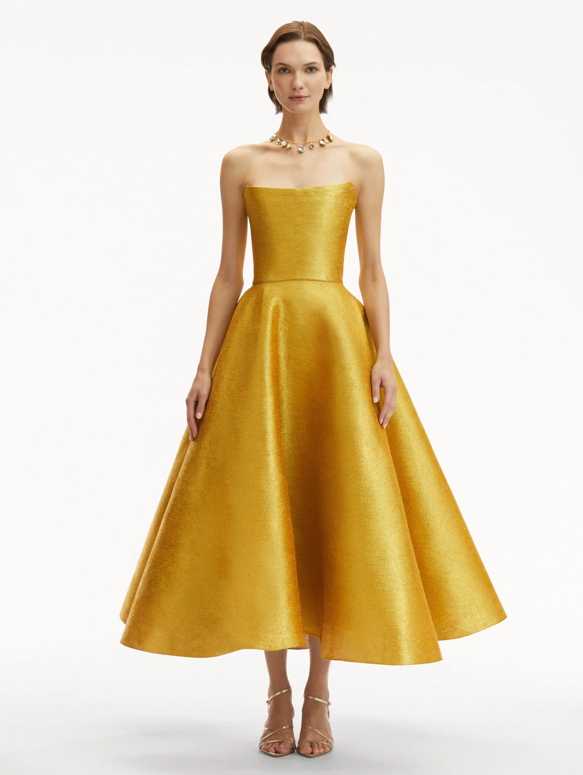 Metallic Threadwork Cocktail Dress